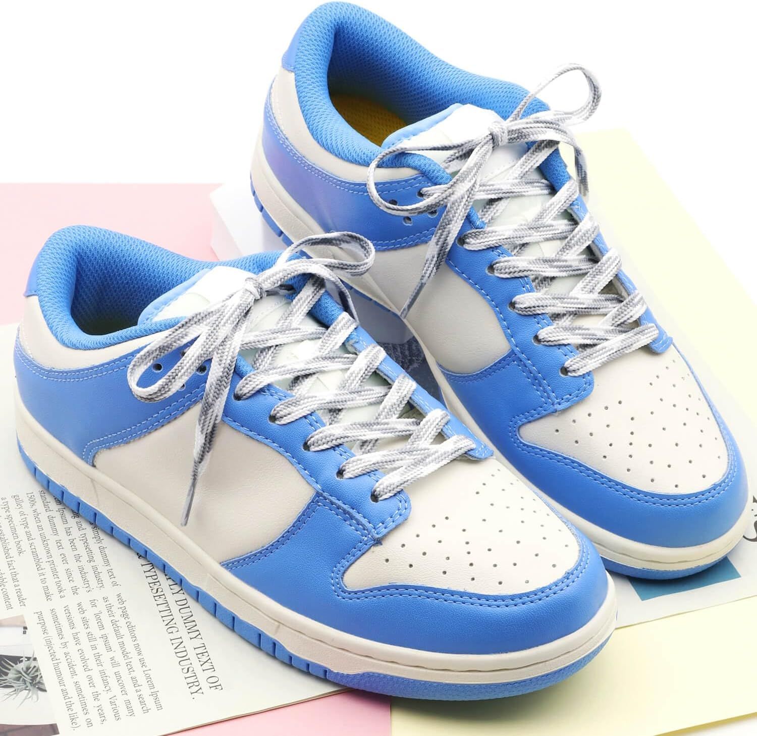 lat Colored Shoelaces or Sneakers: Thin Argyle Shoe Laces 2 Pair - Image 4