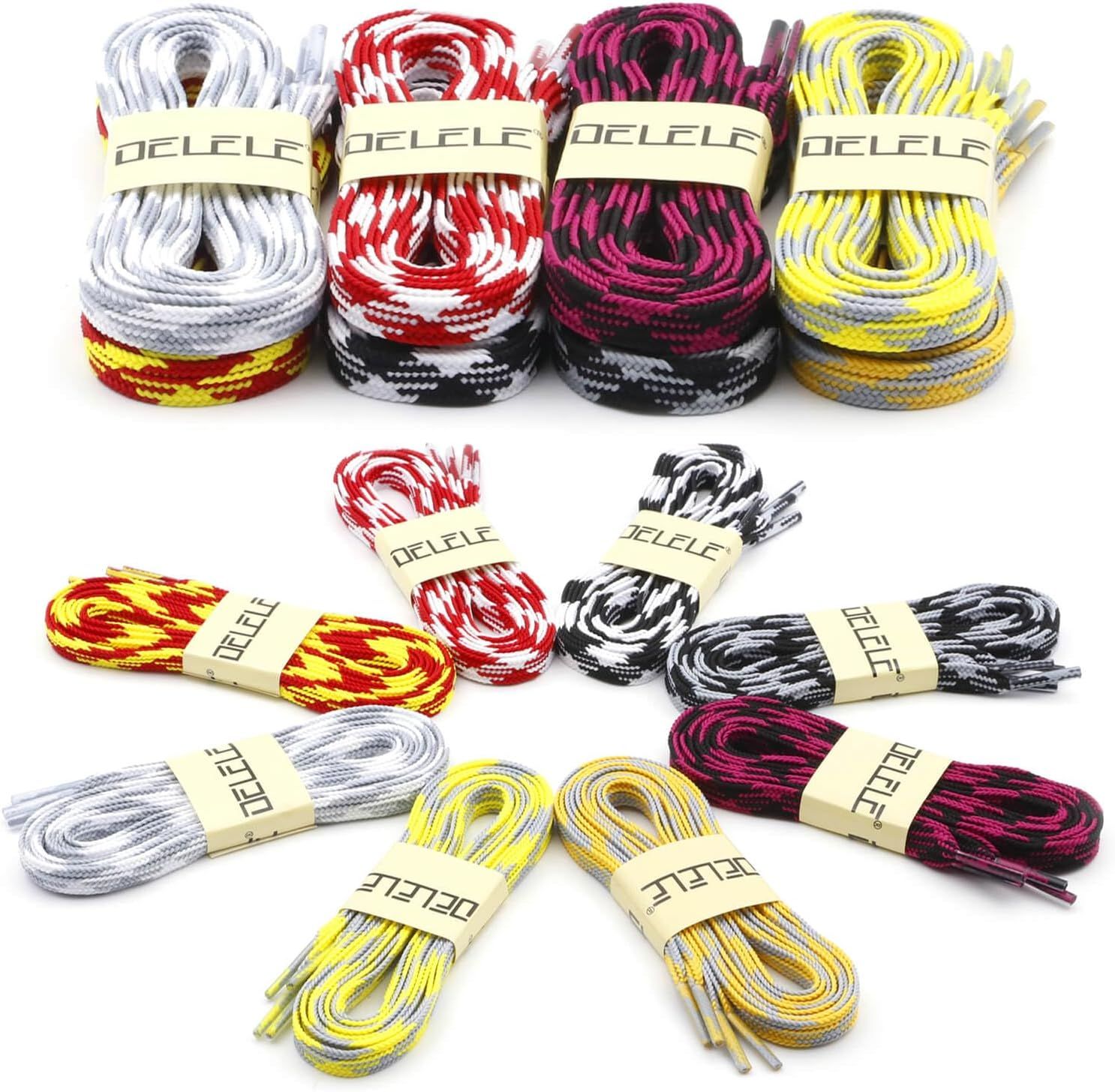 lat Colored Shoelaces or Sneakers: Thin Argyle Shoe Laces 2 Pair - Image 5