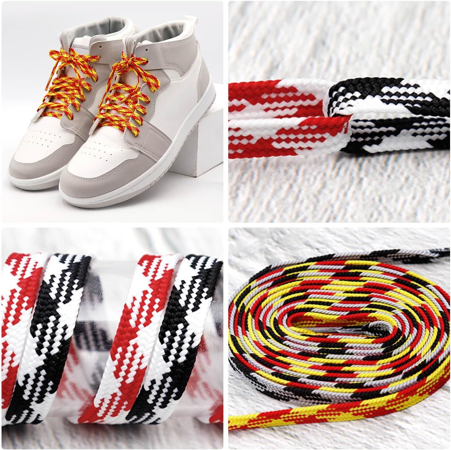 lat Colored Shoelaces or Sneakers: Thin Argyle Shoe Laces 2 Pair - Image 8