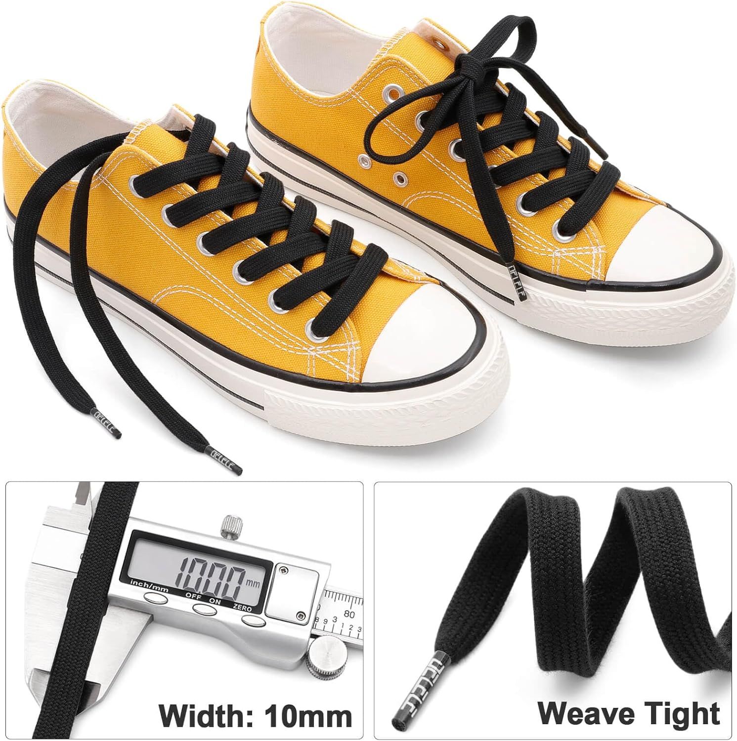 Sneakers lat Shoe Laces: 2/5 Inches Wide Athletic Replacement Shoelaces - Image 3