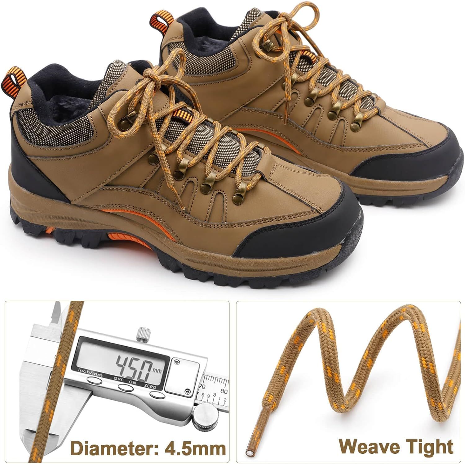 Round Work Boot Laces: Heavy Duty Hiking Shoe Laces or Boots 2 Pair - Image 3