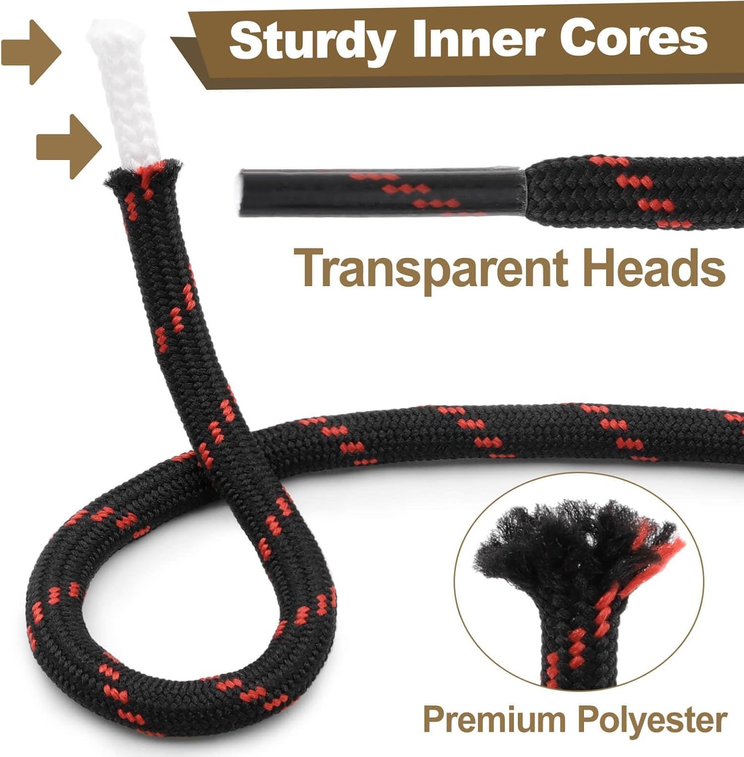 Round Work Boot Laces: Heavy Duty Hiking Shoe Laces or Boots 2 Pair - Image 4