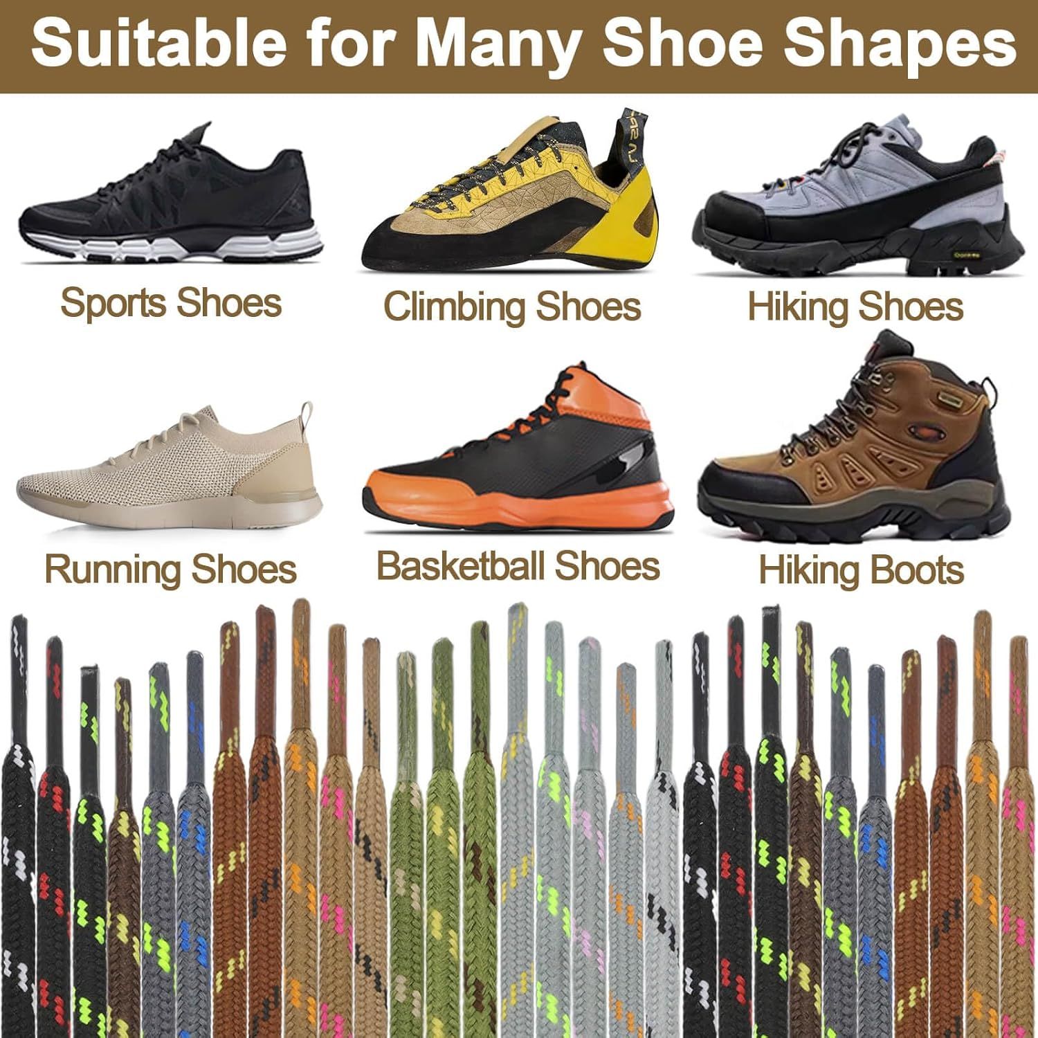 Round Work Boot Laces: Heavy Duty Hiking Shoe Laces or Boots 2 Pair - Image 5