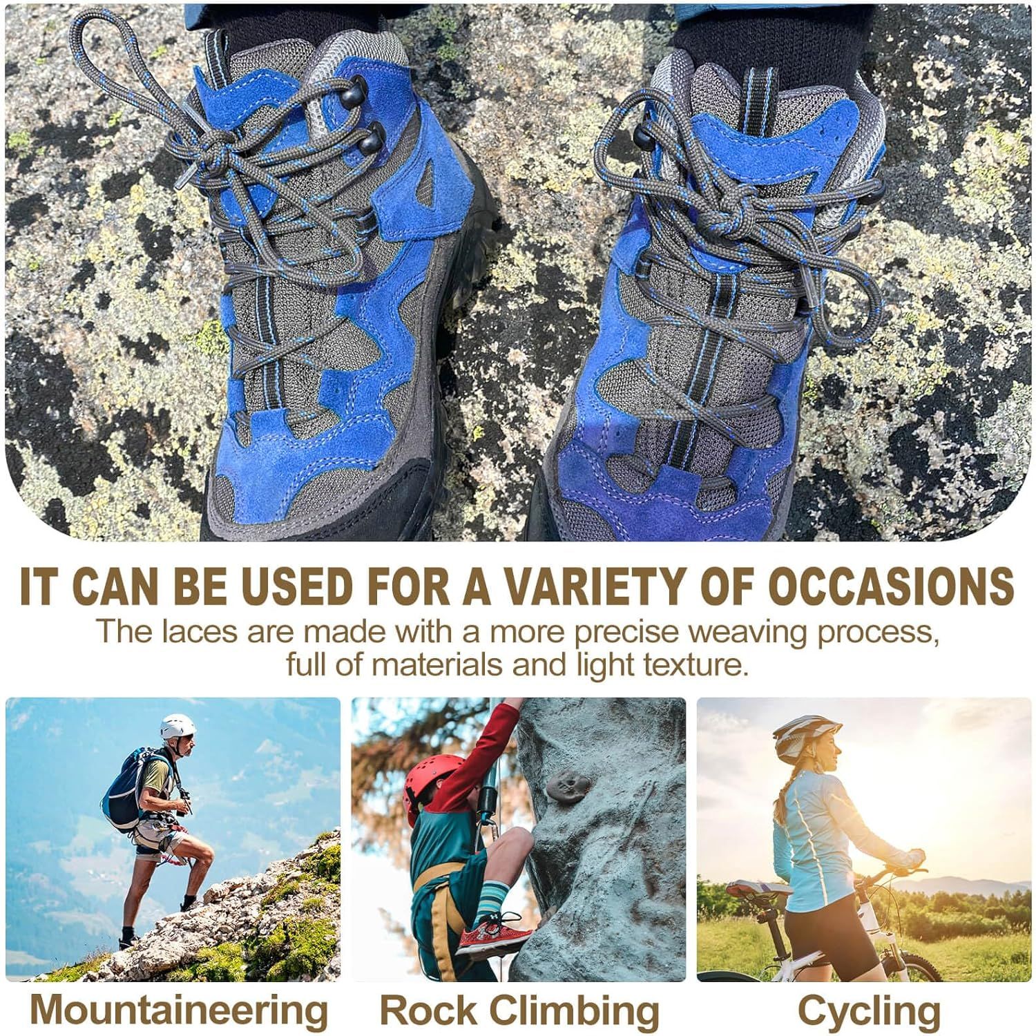 Round Work Boot Laces: Heavy Duty Hiking Shoe Laces or Boots 2 Pair - Image 6