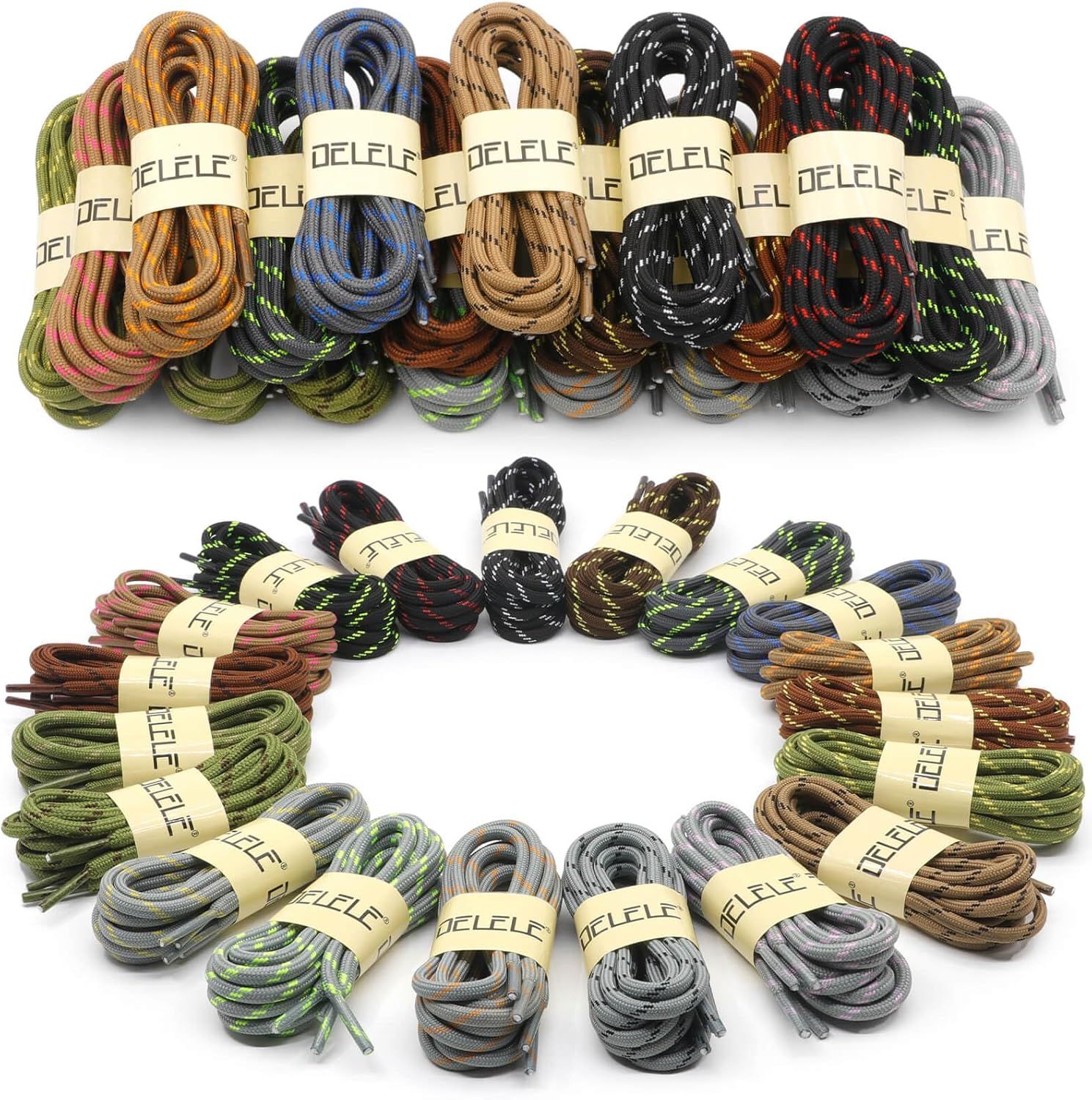Round Work Boot Laces: Heavy Duty Hiking Shoe Laces or Boots 2 Pair - Image 7