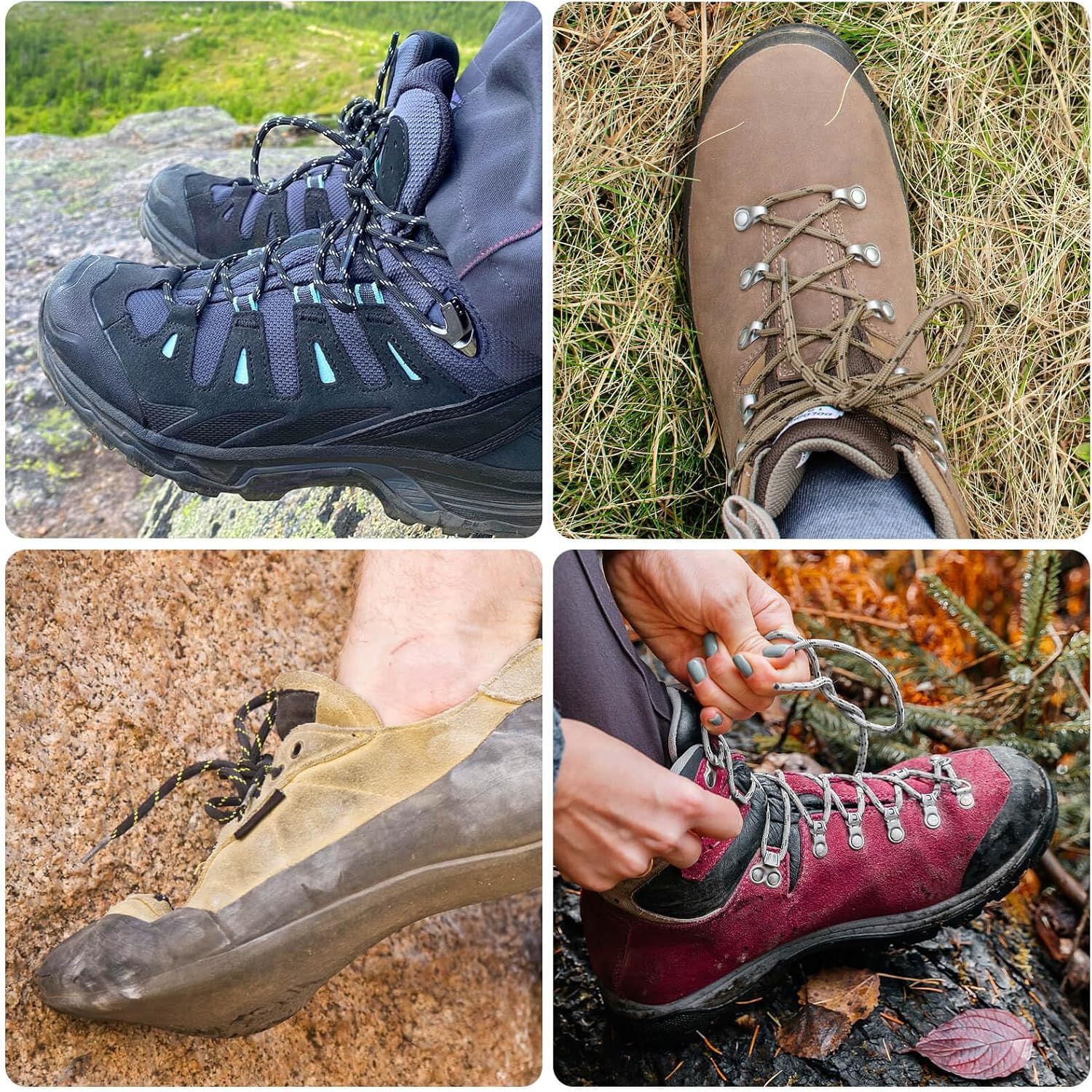 Round Work Boot Laces: Heavy Duty Hiking Shoe Laces or Boots 2 Pair - Image 8