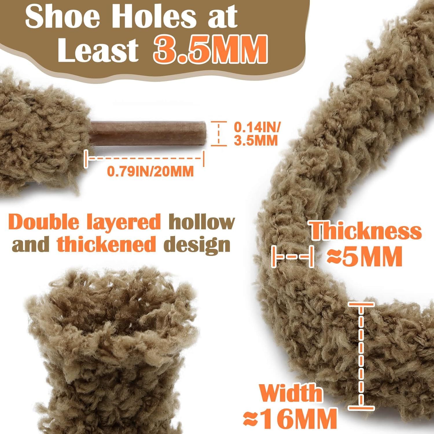 Sot lat uzzy Shoelaces: Wide Thick urry Shoe Laces or Sneakers 1 Pair - Image 3
