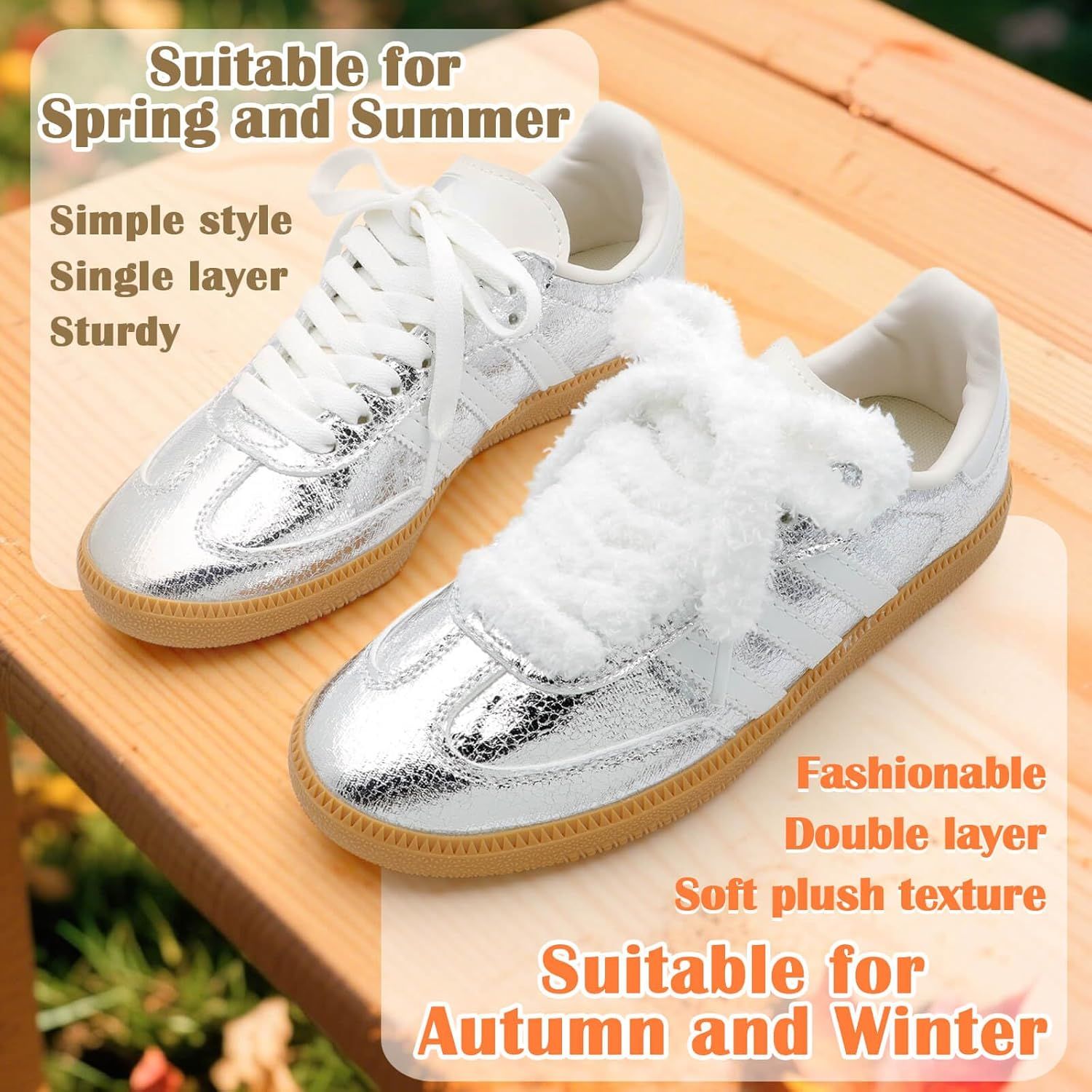Sot lat uzzy Shoelaces: Wide Thick urry Shoe Laces or Sneakers 1 Pair - Image 6