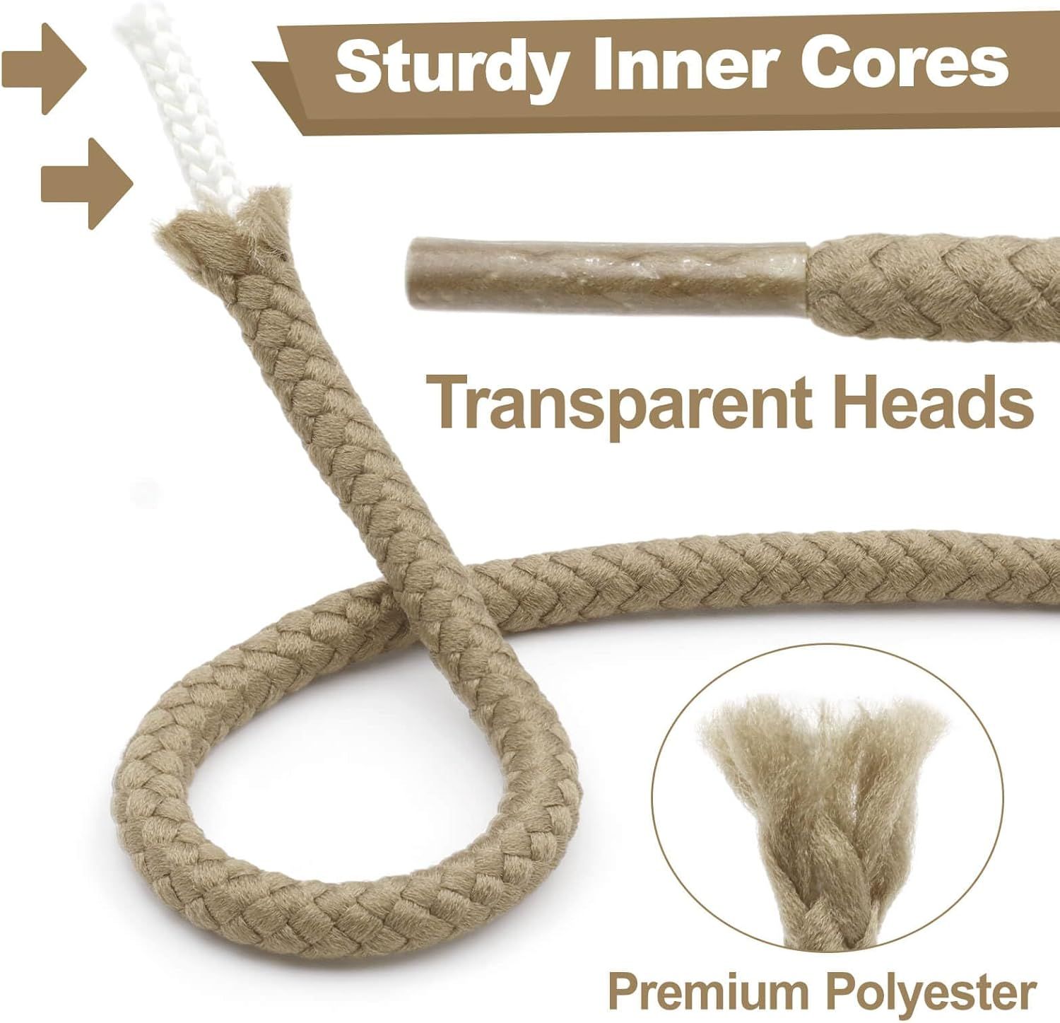Round Braided Hiking Shoelaces: Work Climbing Shoe Laces or Boot 2 Pair - Image 3