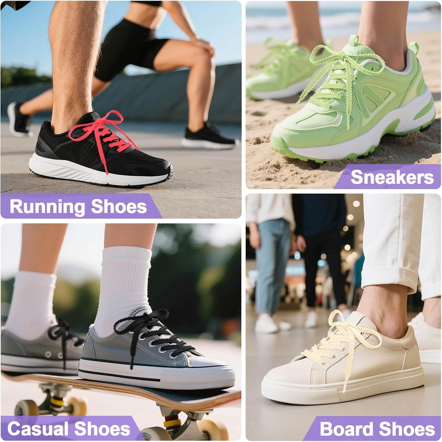 Thick lat Shoe Laces: Replacement Athletic Shoelaces or Sneakers(2Pair) - Image 6