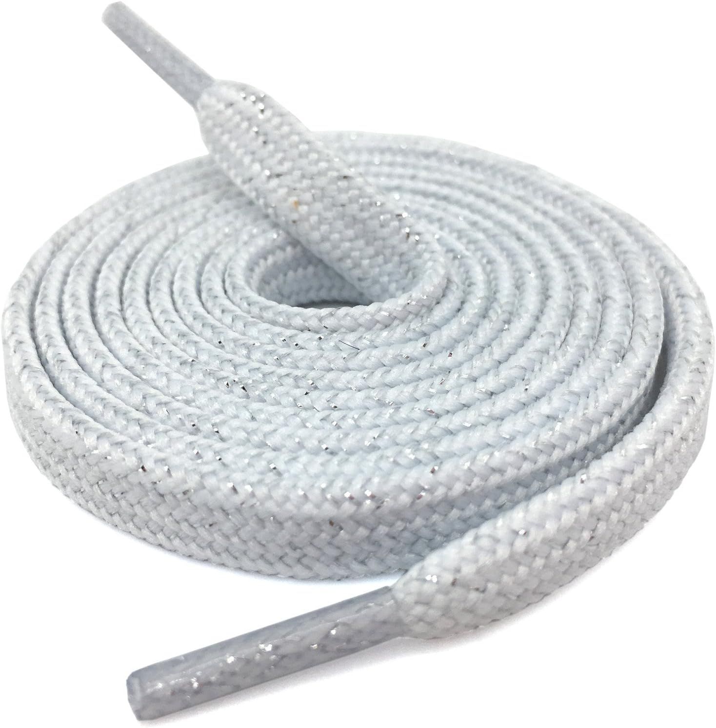 Thick lat Shoelaces Gold Silver Silk Tightly Woven Shoe Laces 2 Pair - Image 3