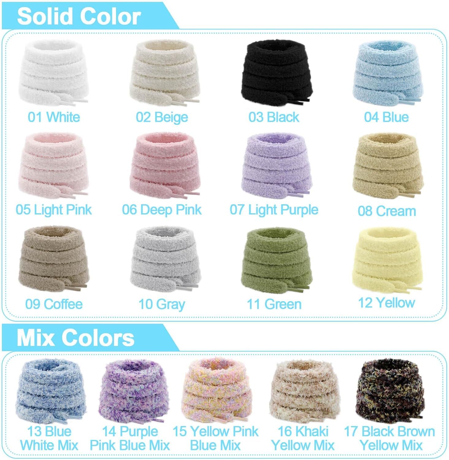 Thick uzzy Shoe Laces: Chunky Plush lat Shoelaces or Sneakers - 1 Pair - Image 7