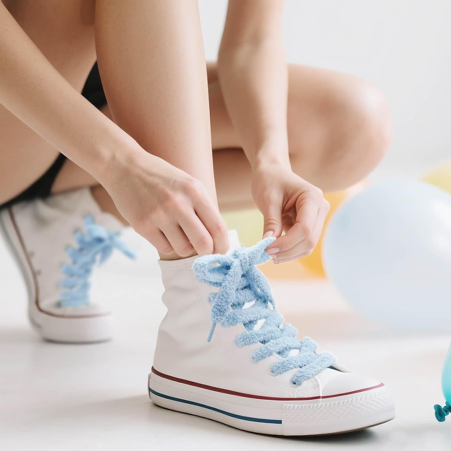 Thick uzzy Shoe Laces: Chunky Plush lat Shoelaces or Sneakers - 1 Pair - Image 8