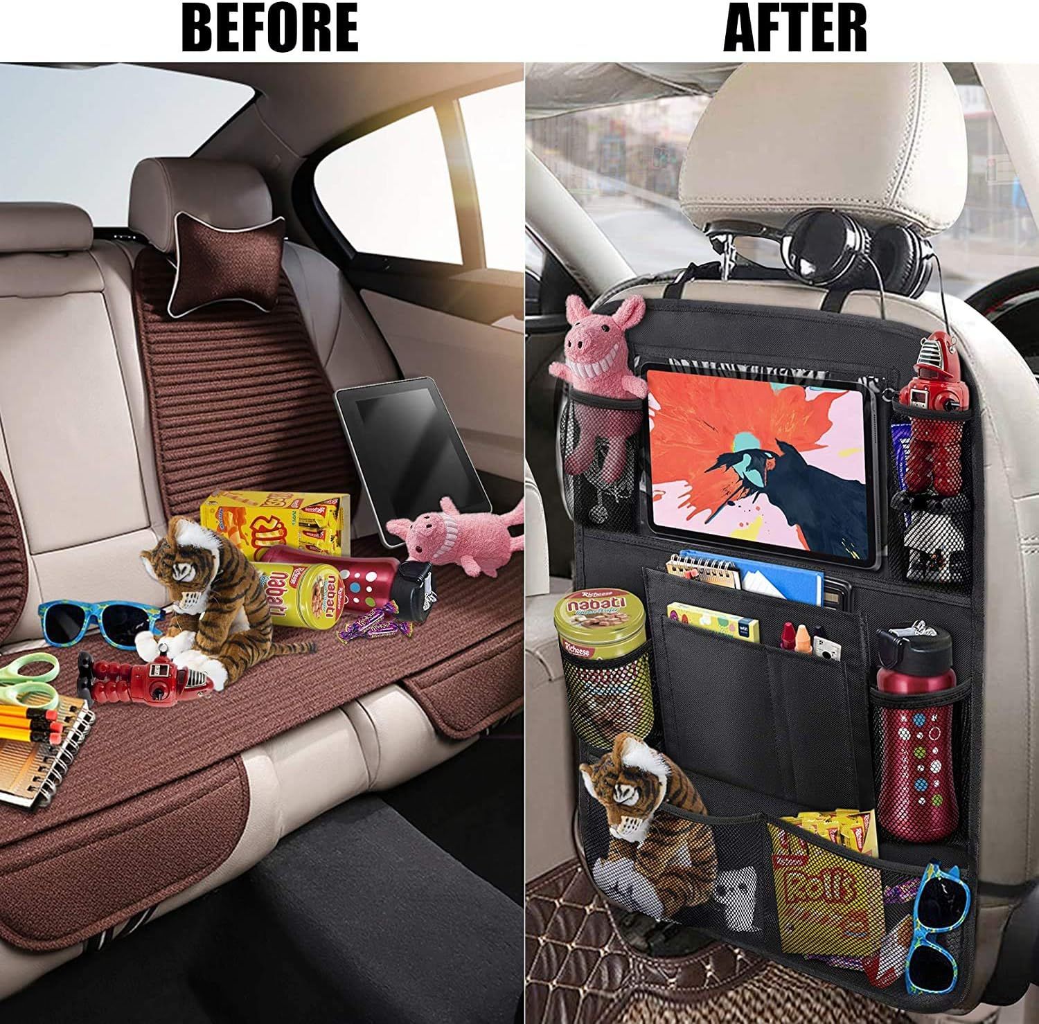 Car Backseat Organizer with 10