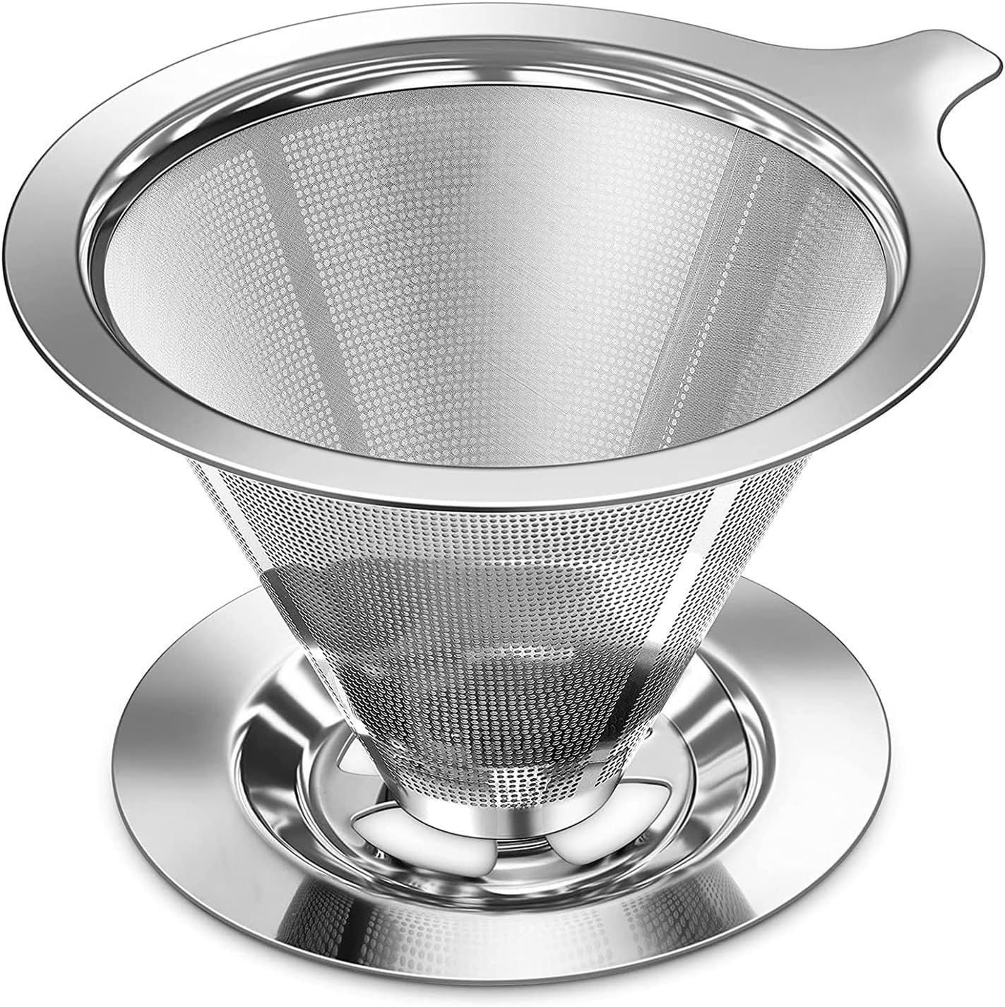 Pour Over Coee Dripper, Slow Drip Paperless Coee ilter, Pour Over Coee Maker or 1-2Cups Brew, Double Mesh Design o Manual Reusable Cone ilter - Image 1