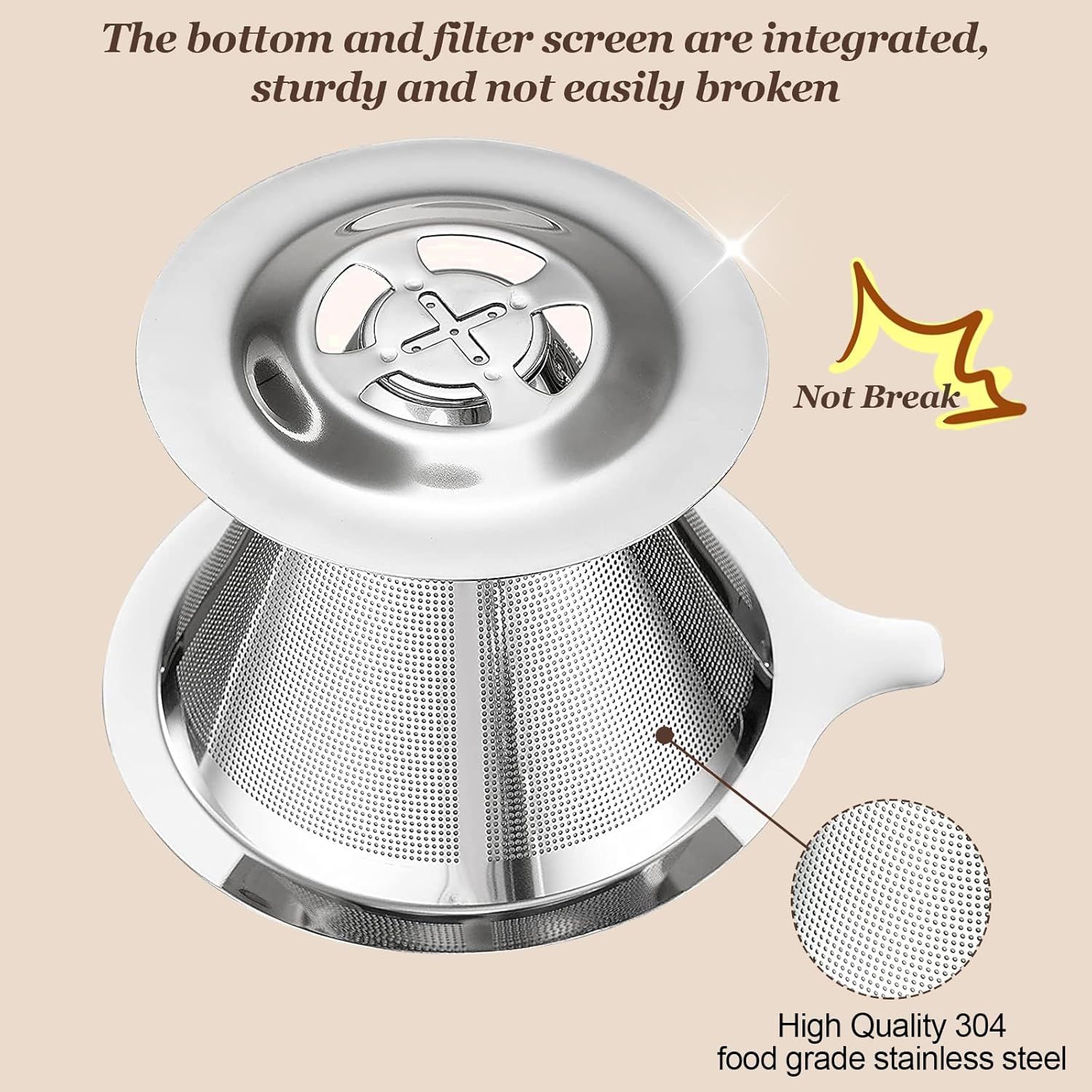 Pour Over Coee Dripper, Slow Drip Paperless Coee ilter, Pour Over Coee Maker or 1-2Cups Brew, Double Mesh Design o Manual Reusable Cone ilter - Image 5