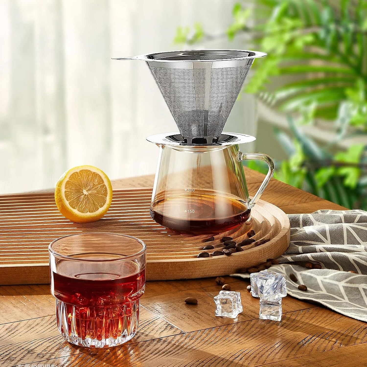 Pour Over Coee Dripper, Slow Drip Paperless Coee ilter, Pour Over Coee Maker or 1-2Cups Brew, Double Mesh Design o Manual Reusable Cone ilter - Image 7
