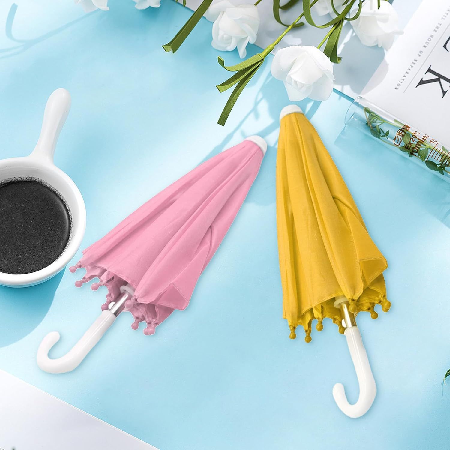 2pcs Cell Phone Umbrella or Sun Shade, Universal Adjustable Cute Phone Shade Umbrella with Piggy Style Suction Cup, Outdoor Anti-Glare Stand Sun Visor (Yellow & Pink) - Image 7