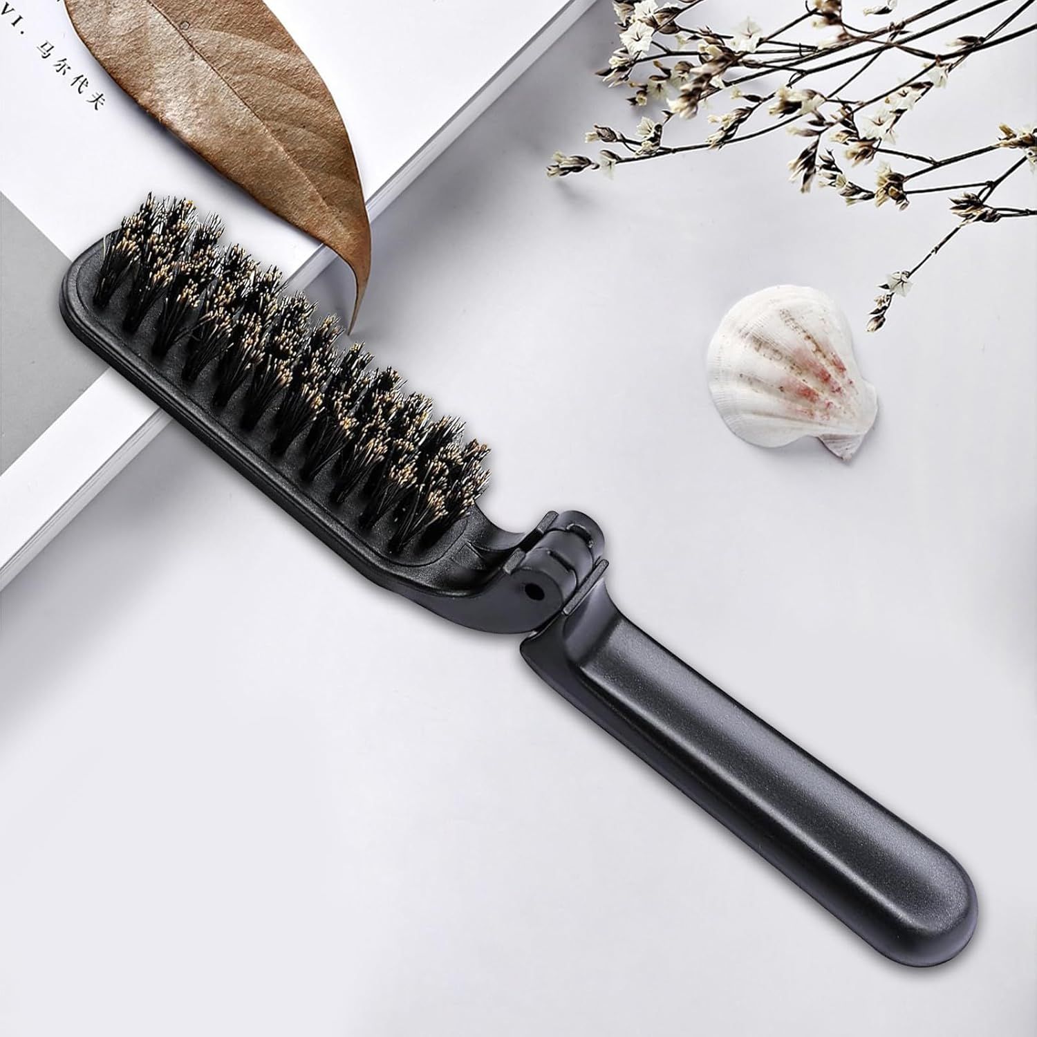2Pcs Travel Hair Brush, Mini olding Hair Brush Collapsable Boar Bristles Hair Comb Pocket Beard Brush Portable Hair Styling Tool or Women and Men - Image 5