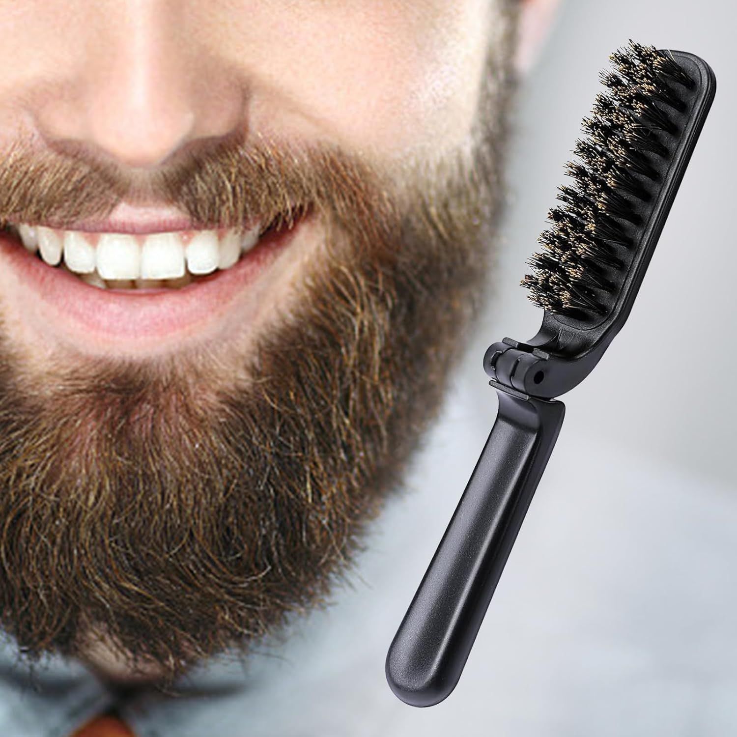 2Pcs Travel Hair Brush, Mini olding Hair Brush Collapsable Boar Bristles Hair Comb Pocket Beard Brush Portable Hair Styling Tool or Women and Men - Image 6
