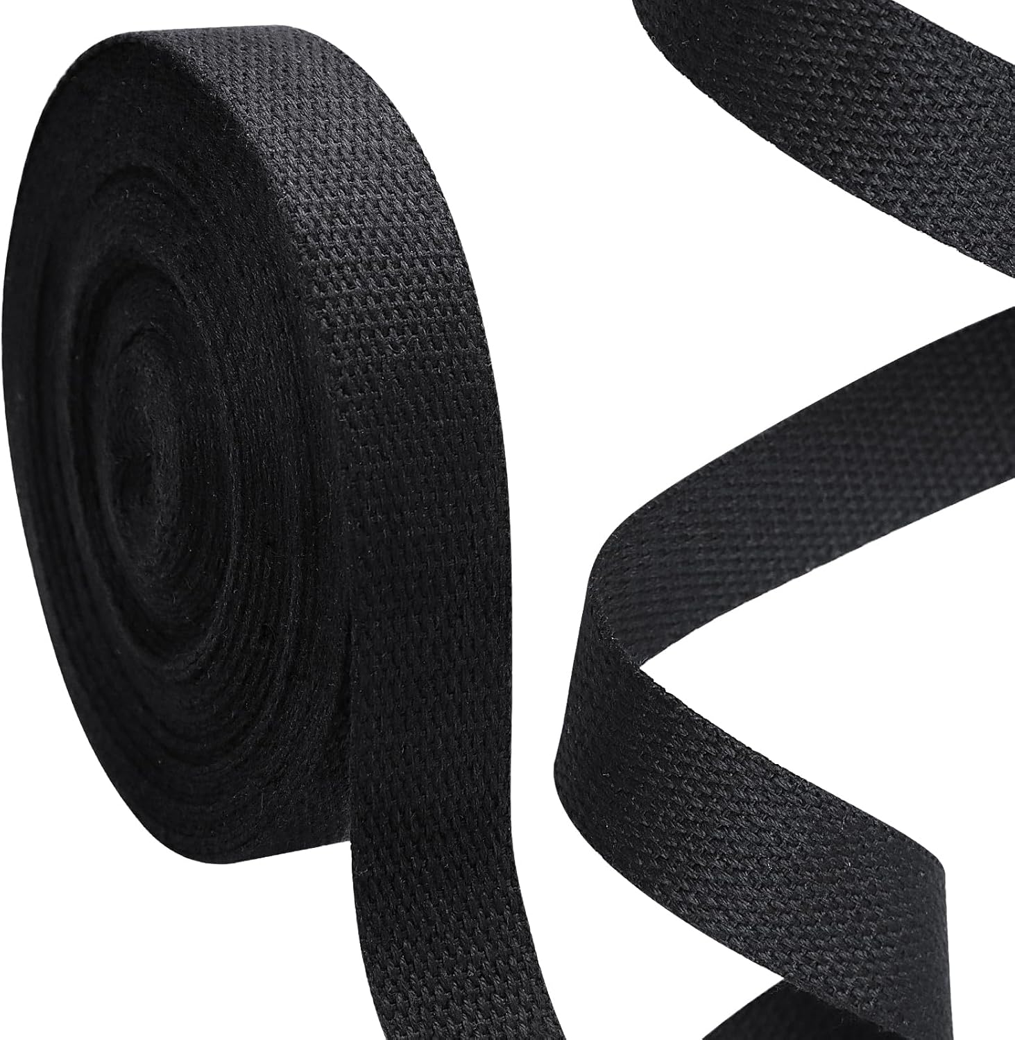Biaungdo 1 Inch 12 Yards Cotton Webbing Straps, Black Polyester Weave Webbing for Bags Handles, Tote Bag, Purse Straps, Cloth Belt, Sewing DIY Crafts Bags Making - Image 7