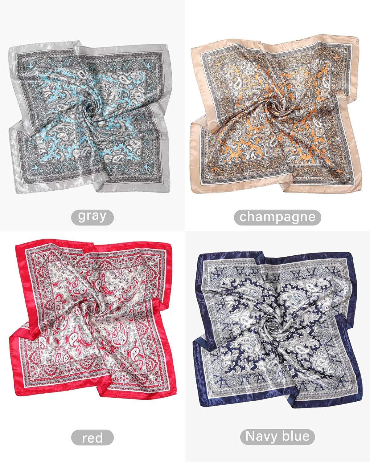 23” Satin Bandanas or Women Head Scar Like Silk Scar or Hair Scar Satin Neck Scar Silk Hair Bandana Headscar - Image 3