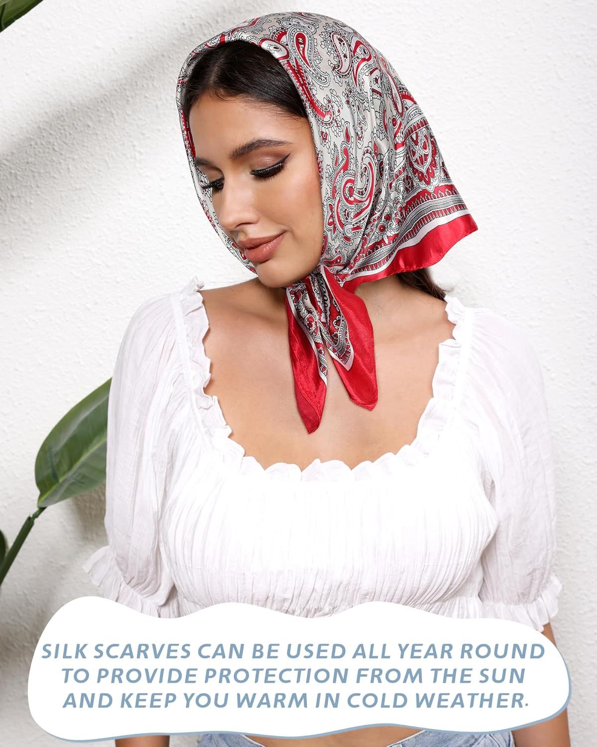 23” Satin Bandanas or Women Head Scar Like Silk Scar or Hair Scar Satin Neck Scar Silk Hair Bandana Headscar - Image 5