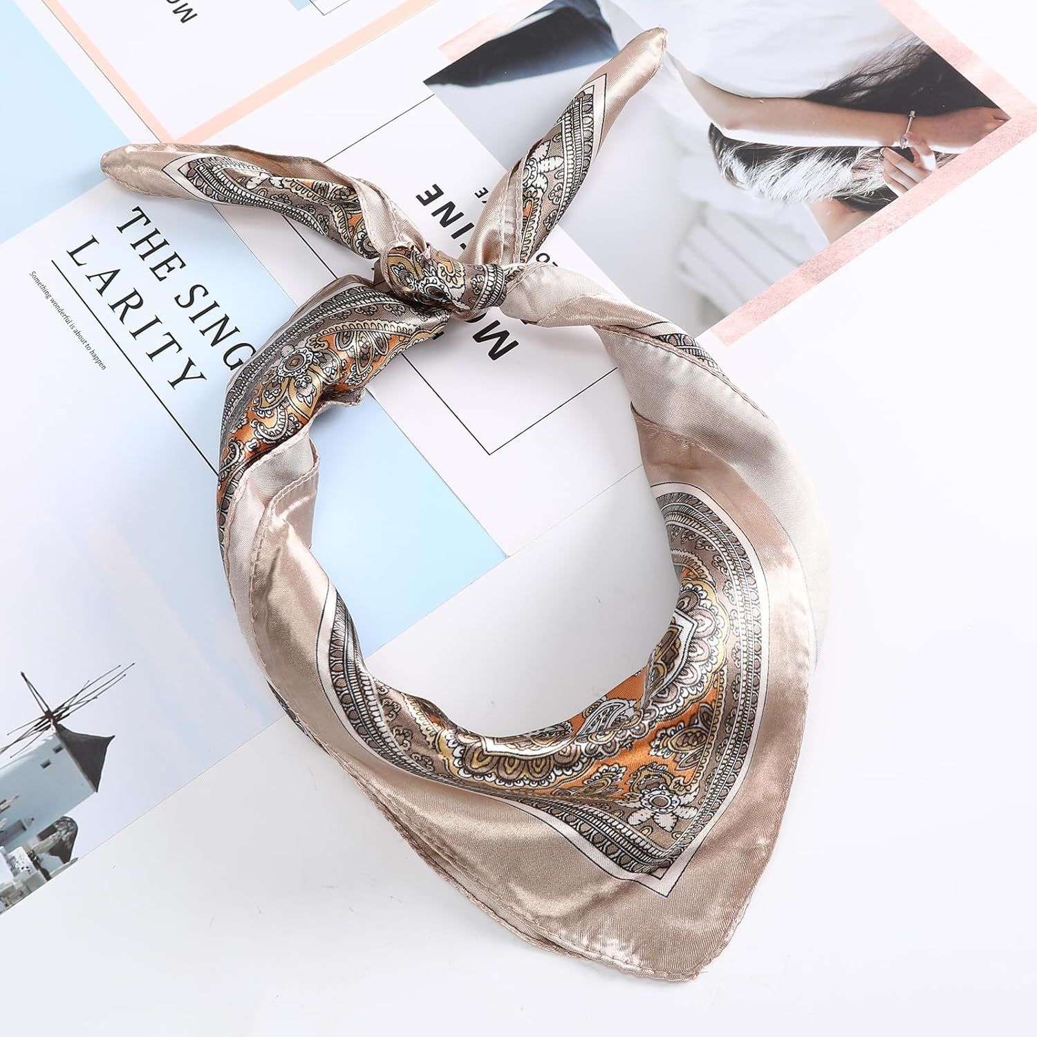 23” Satin Bandanas or Women Head Scar Like Silk Scar or Hair Scar Satin Neck Scar Silk Hair Bandana Headscar - Image 8