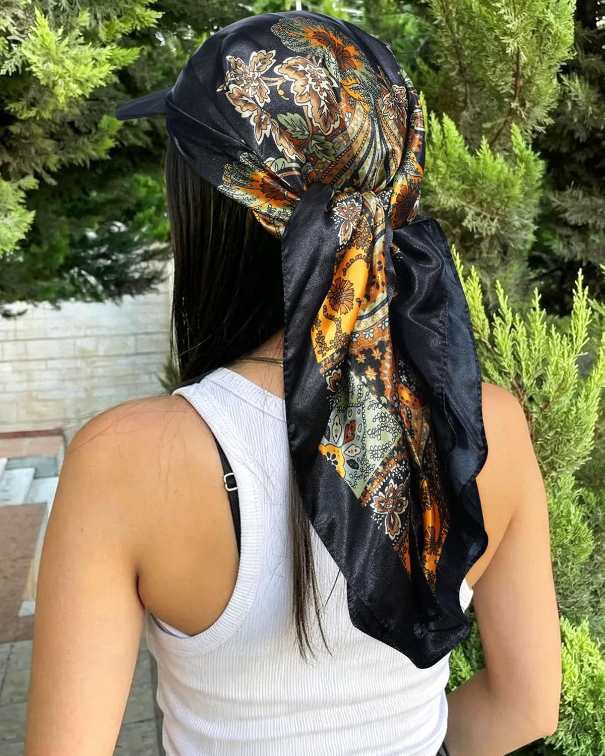 Women's Satin Head Scar with Sun Visor Brim Hat Scar with Visor Cap or Women One Piece Design - Image 5