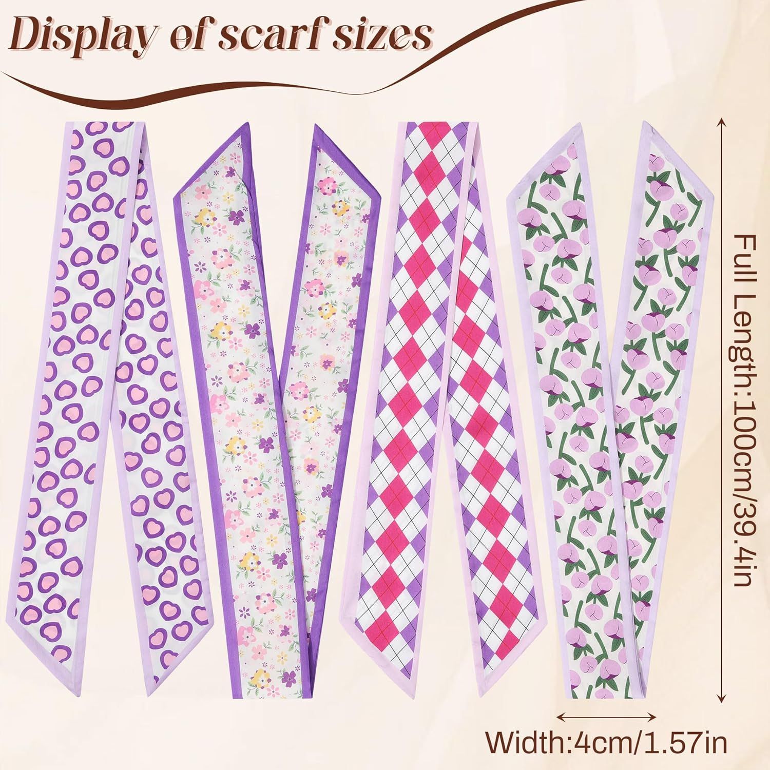 4Pcs Twilly Scar or Handbags 5.9