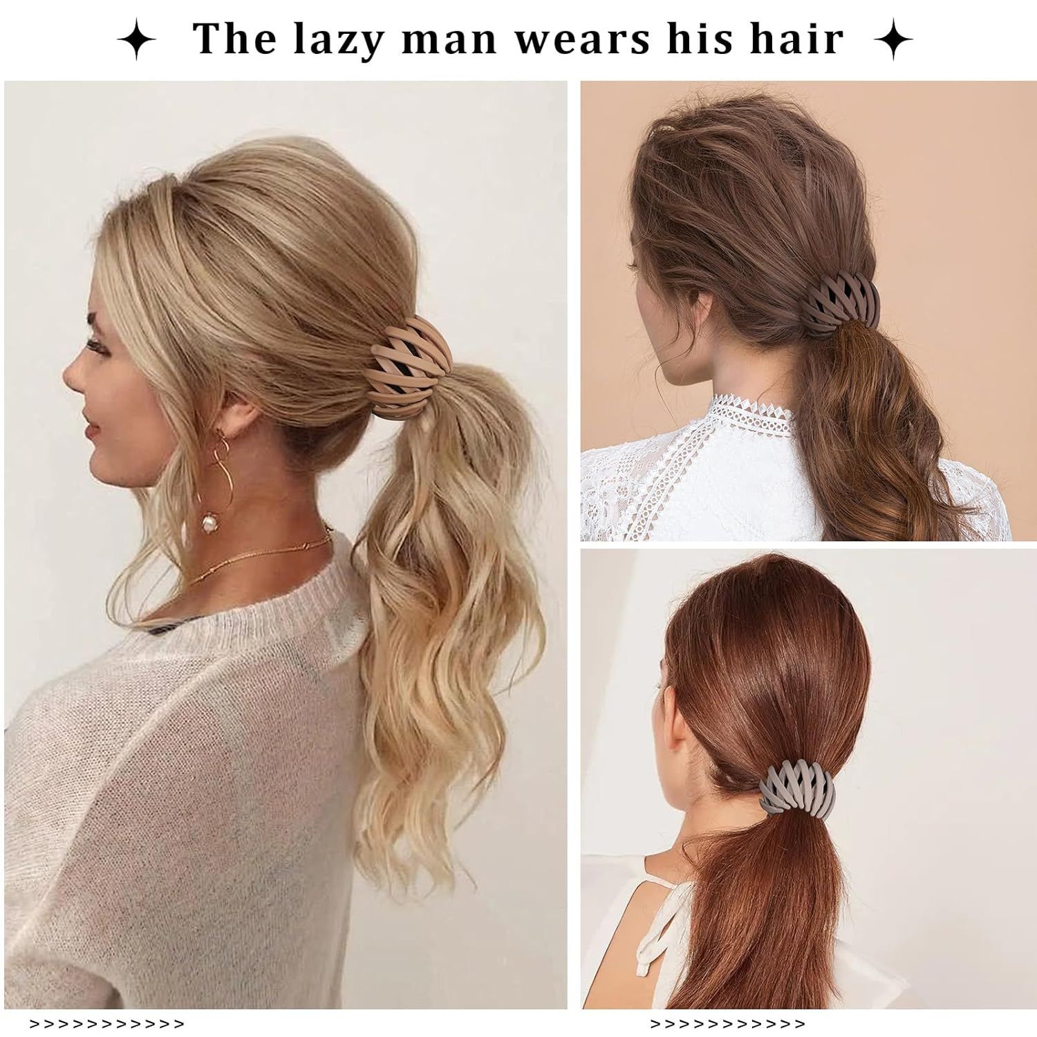 6Pcs Bird Nest Magic Hair Clips Hair Nest or Bun Strong Ponytail Holders Hair Accessories or Women Girls (Neutral, Small) - Image 3