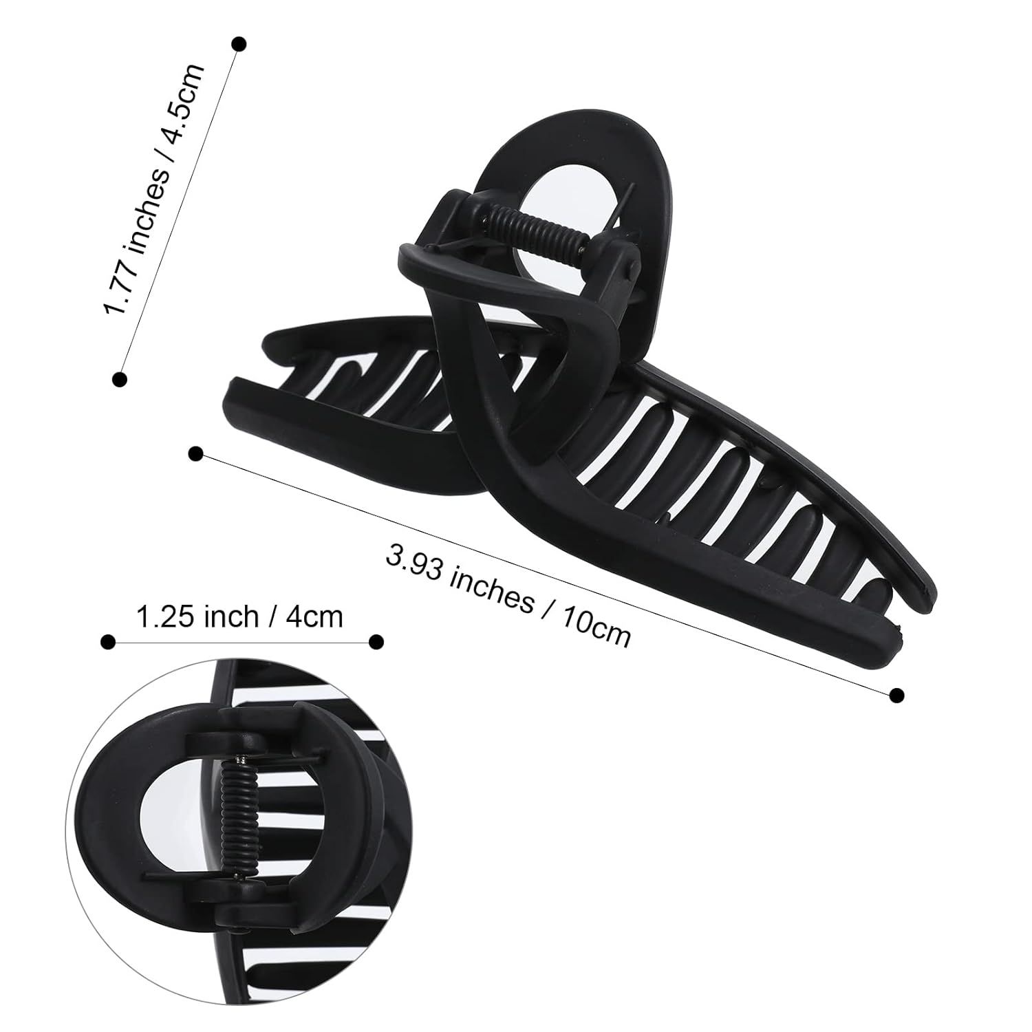 5PCS Large Claw Hair Clips or Thick Hair Big Banana Hair Clips or Women Nonslip Strong Hold Hair Claw Clip (Matte Black) - Image 4