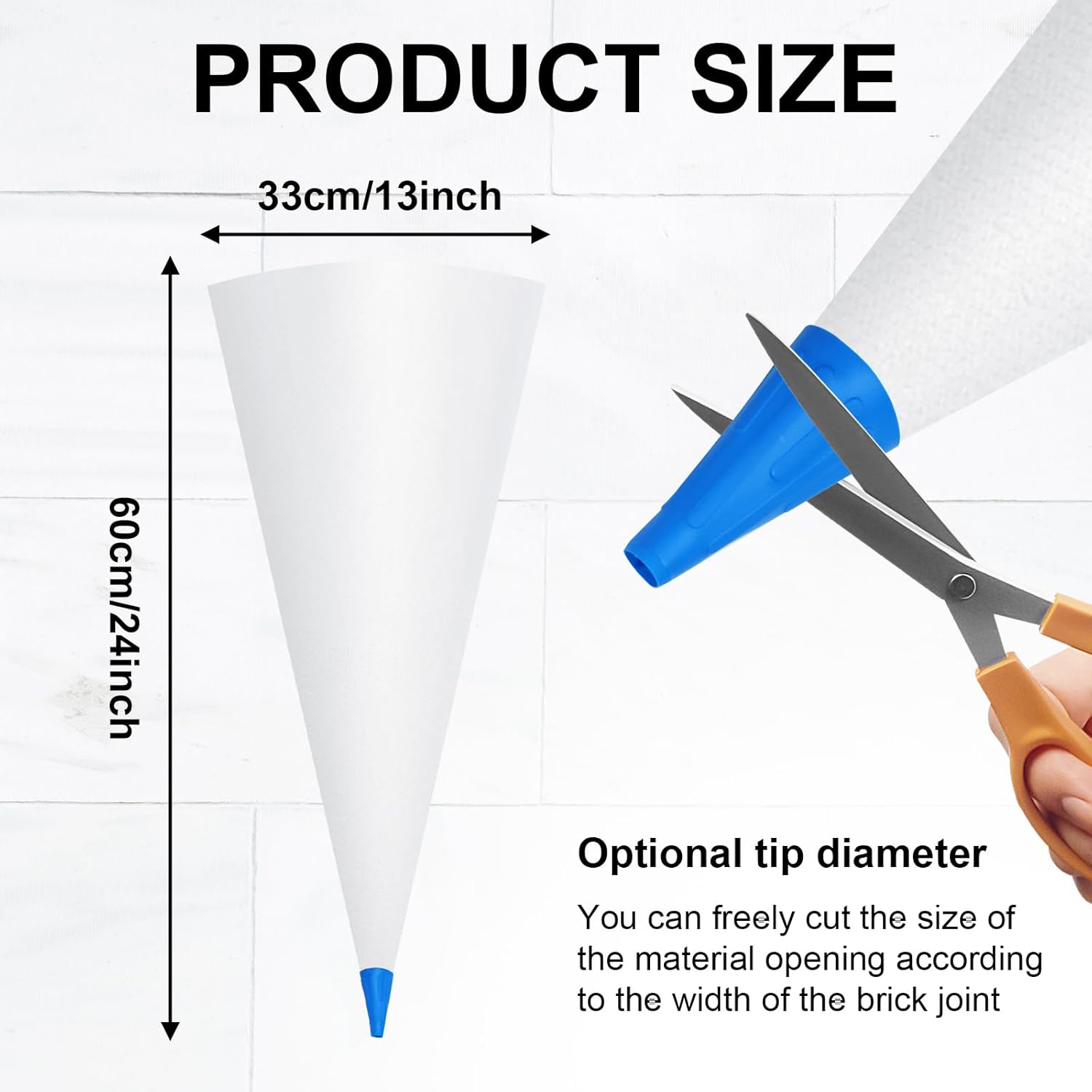 Biaungdo 2 Pack Tile Grout Masonry Mortar Bag, Heavy Duty Piping Bags Grout Sealer Bag, Blue Tip Grouting Tools for Tile Installation - Image 2