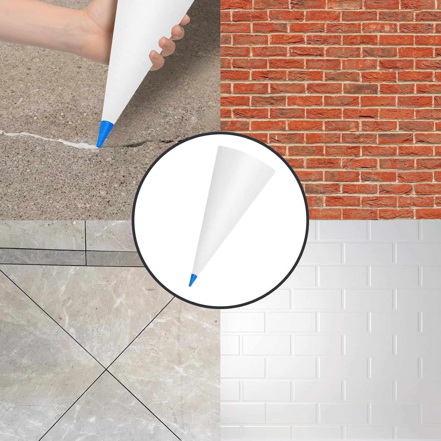 Biaungdo 2 Pack Tile Grout Masonry Mortar Bag, Heavy Duty Piping Bags Grout Sealer Bag, Blue Tip Grouting Tools for Tile Installation - Image 6