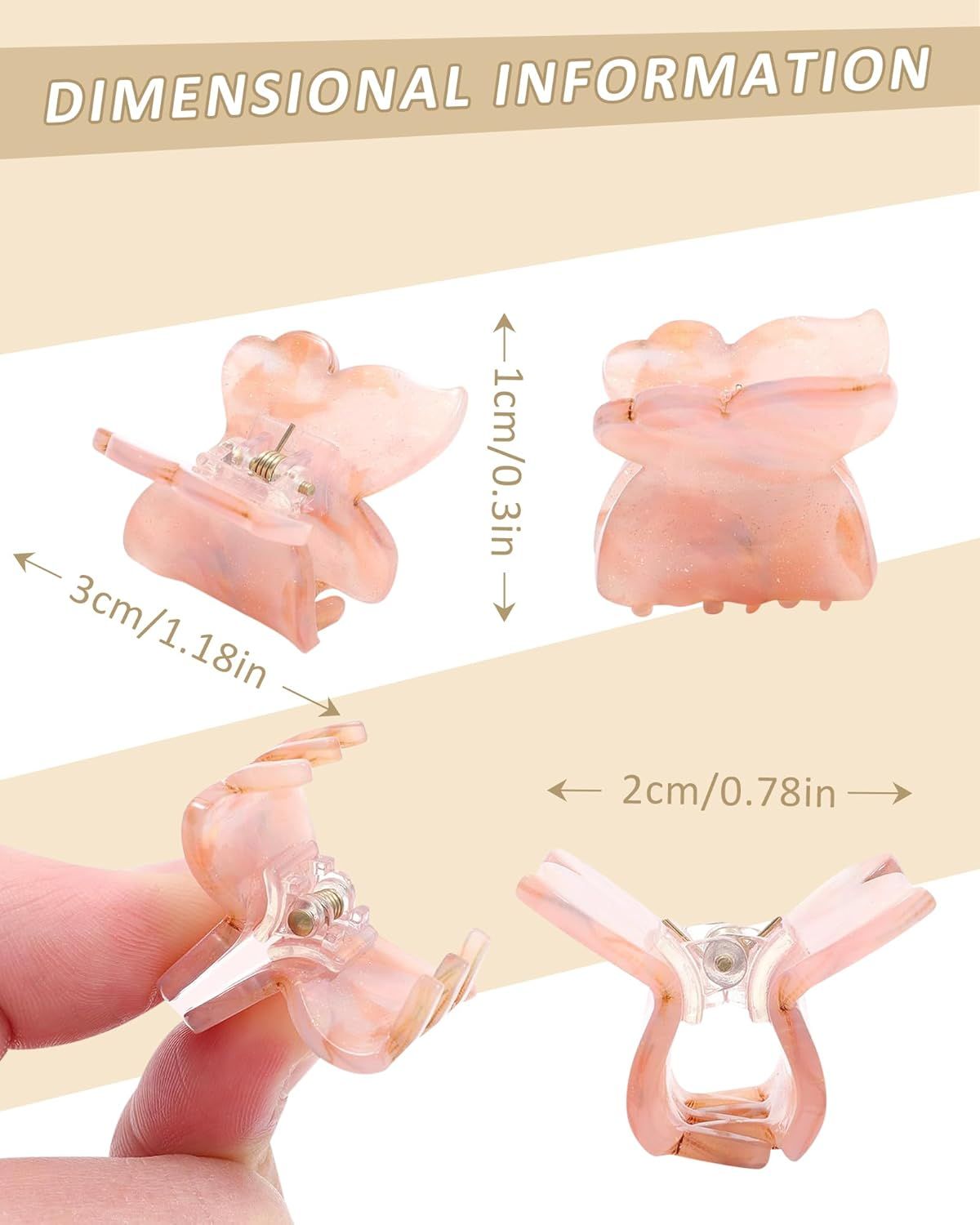12Pcs Small Hair Clips or Women Girls Acrylic Mini Claw Clips Cute Hair Jaw Claw or Hair Styling Accessories (Butterly style) - Image 2