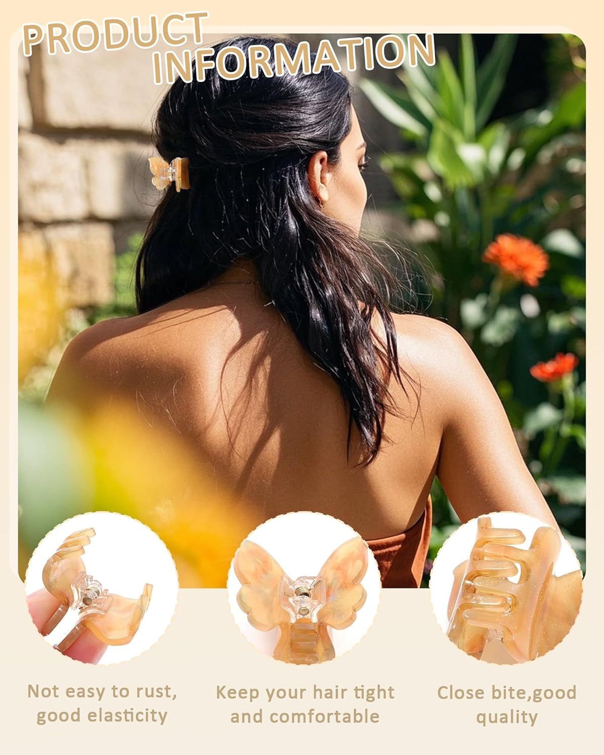 12Pcs Small Hair Clips or Women Girls Acrylic Mini Claw Clips Cute Hair Jaw Claw or Hair Styling Accessories (Butterly style) - Image 3