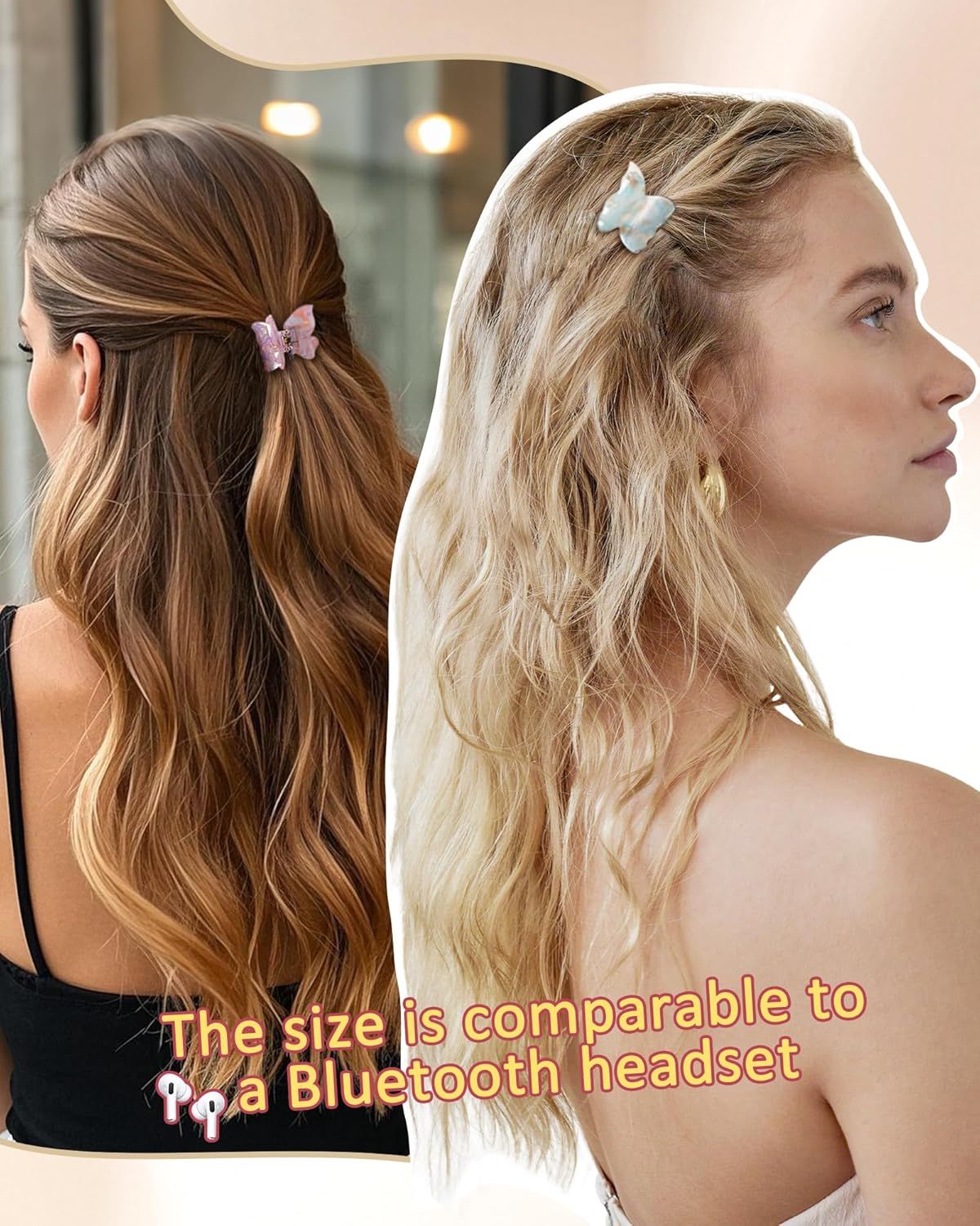 12Pcs Small Hair Clips or Women Girls Acrylic Mini Claw Clips Cute Hair Jaw Claw or Hair Styling Accessories (Butterly style) - Image 4