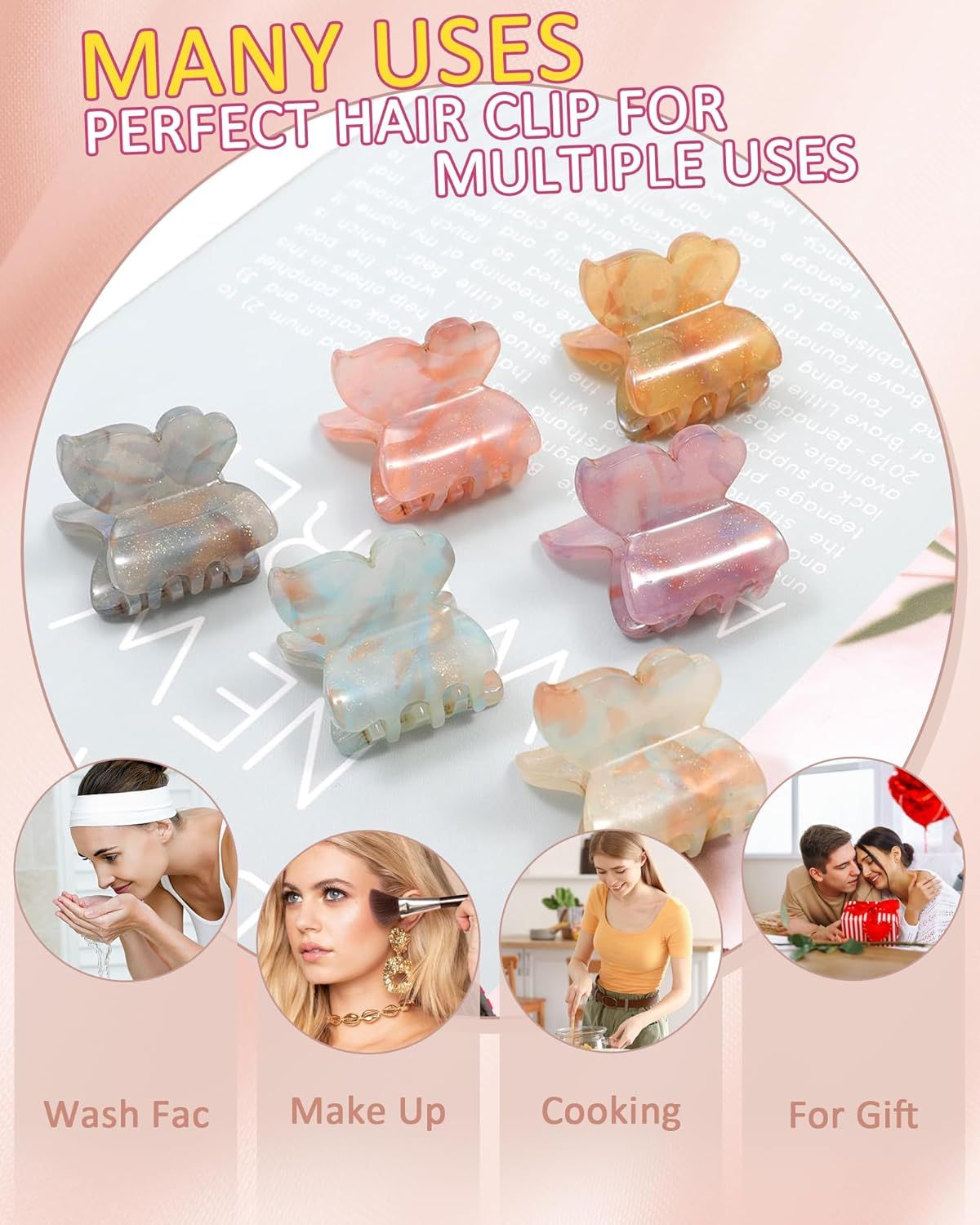 12Pcs Small Hair Clips or Women Girls Acrylic Mini Claw Clips Cute Hair Jaw Claw or Hair Styling Accessories (Butterly style) - Image 6
