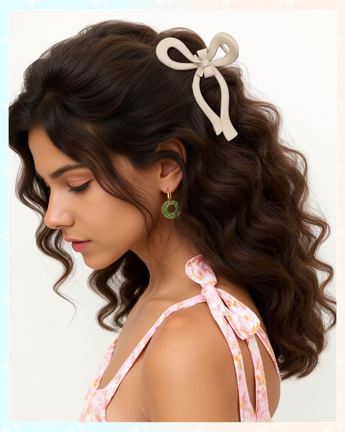4 PCS Bow Hair Clips or Women Bow Claw Clip 4
