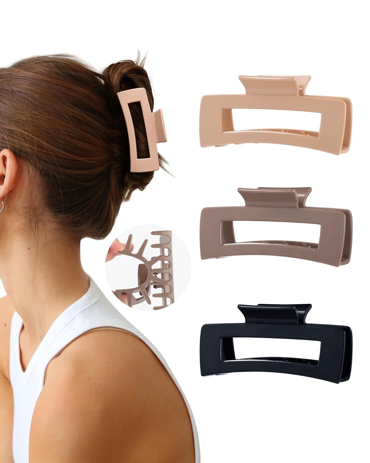 3Pcs Silicone Hair Clips lexible Claw Clips or Women Cloud Clip Bendable Large Hair Claw Clip - Image 1