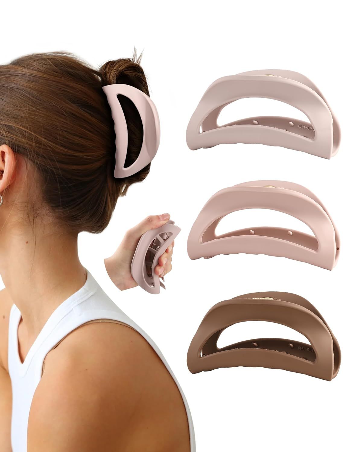 3Pcs Silicone Hair Clips lexible Claw Clips or Women Cloud Clip Bendable Large Hair Claw Clip - Image 1