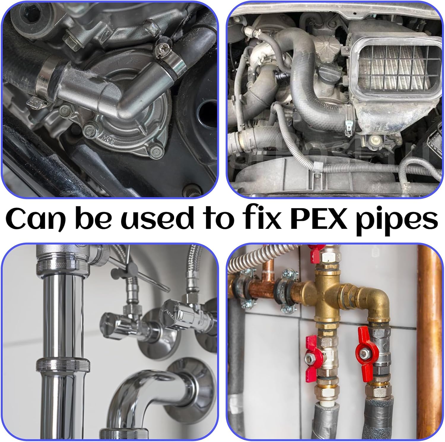 Biaungdo 50 Pcs 3/8 Inch PEX Cinch Clamps Crimp Rings, 304 Stainless Steel PEX Cinch Crimp Rings Pinch Clamps Single Ear Hose Clamp for PEX Tubing Pipe Fittings Connection - Image 5