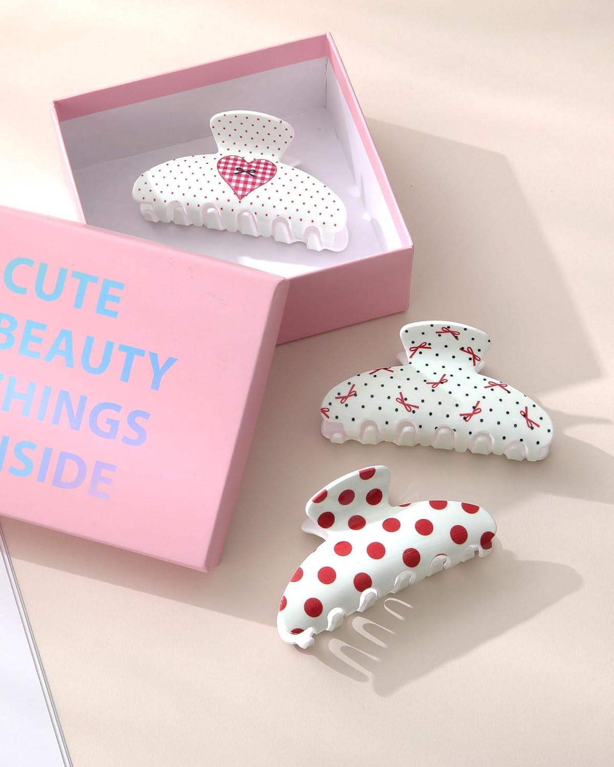 3Pcs Acrylic Hair Claw Clips or Women, Non-Slip 3.5
