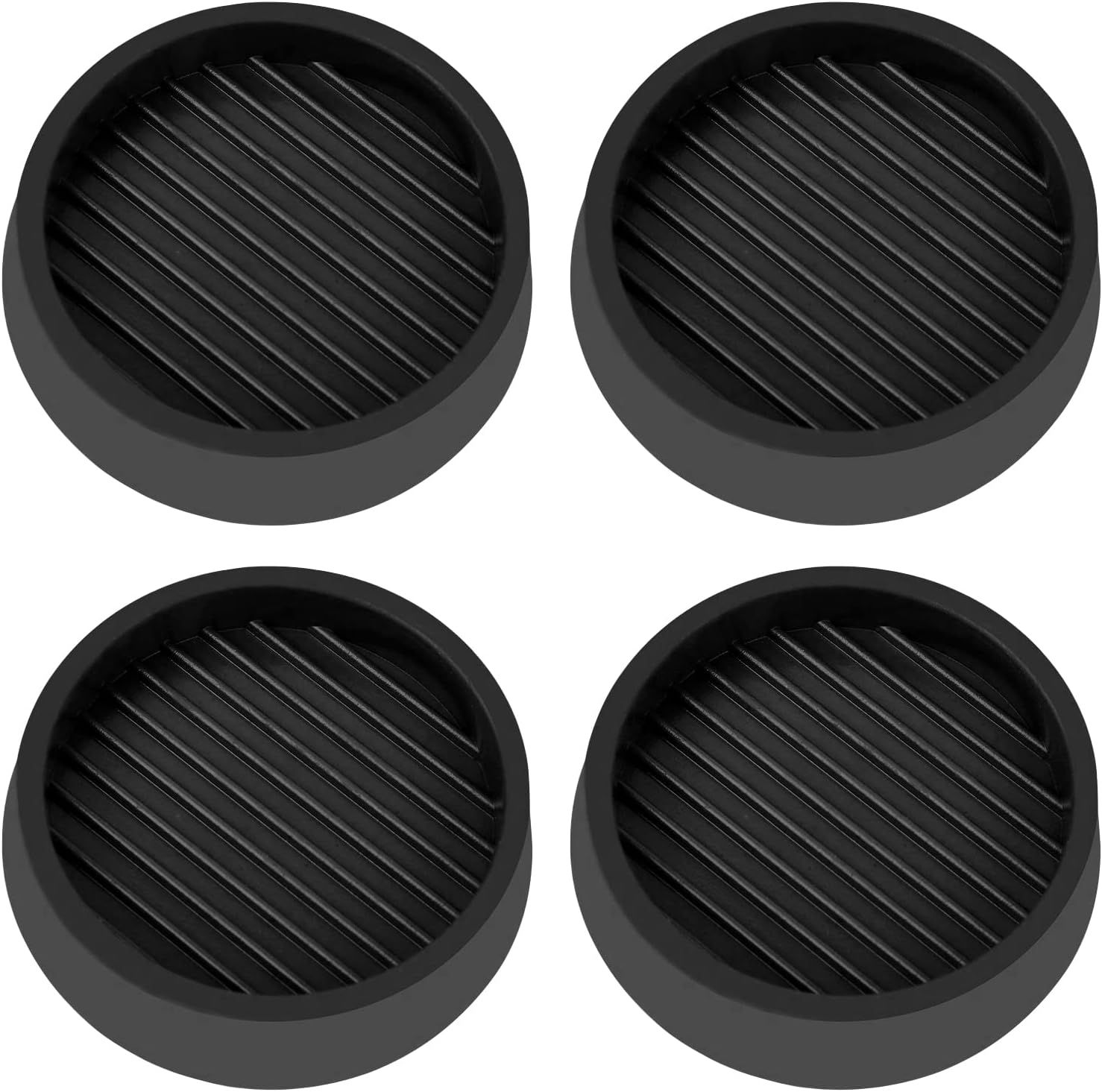 2X2 Round Rubber Caster Cups, Non Slip urniture Pads, Anti-Slip Gripper, Anti Skid urniture eet, Anti Slide loor Protector or Bed Couch Table Chair Stoppers - (Black, 4 Pack) - Image 1