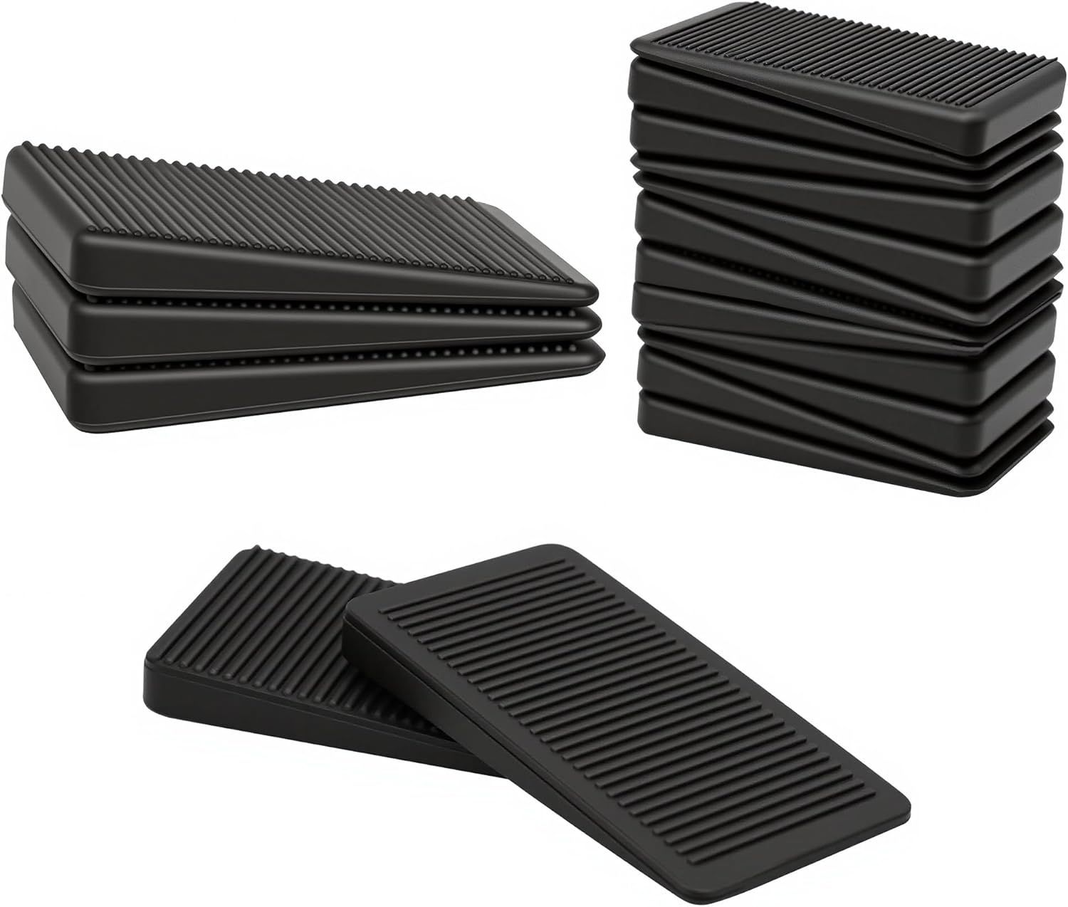 urniture Levelers, lexible Plastic Shims urniture Leveling Wedge Shims Anti-Wobble Pad or Chair Table Couch Bed Toilet or Home Improvement (Black, 20 Pack) - Image 1