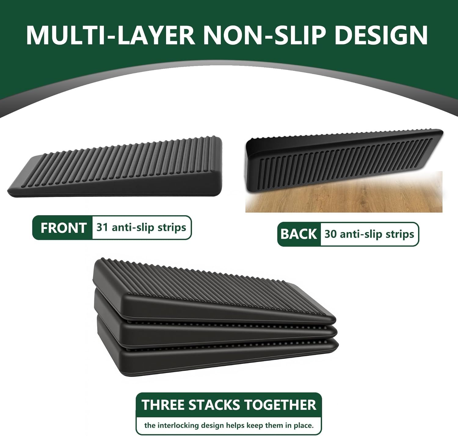 urniture Levelers, lexible Plastic Shims urniture Leveling Wedge Shims Anti-Wobble Pad or Chair Table Couch Bed Toilet or Home Improvement (Black, 20 Pack) - Image 3