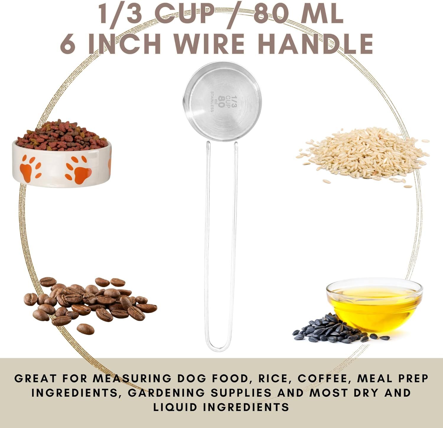 1/3 Cup Stainless Steel Measuring Cup, Long 6