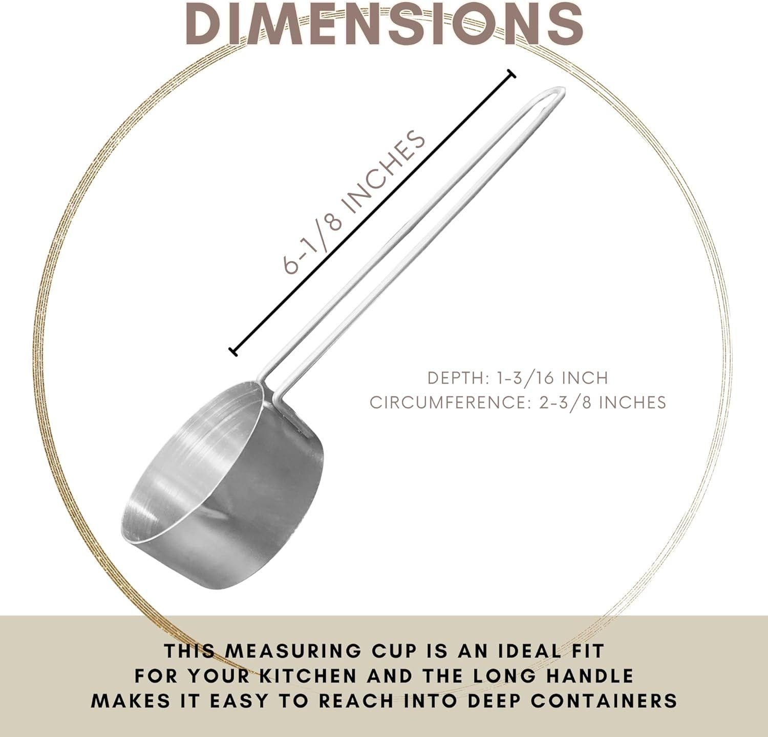 1/3 Cup Stainless Steel Measuring Cup, Long 6