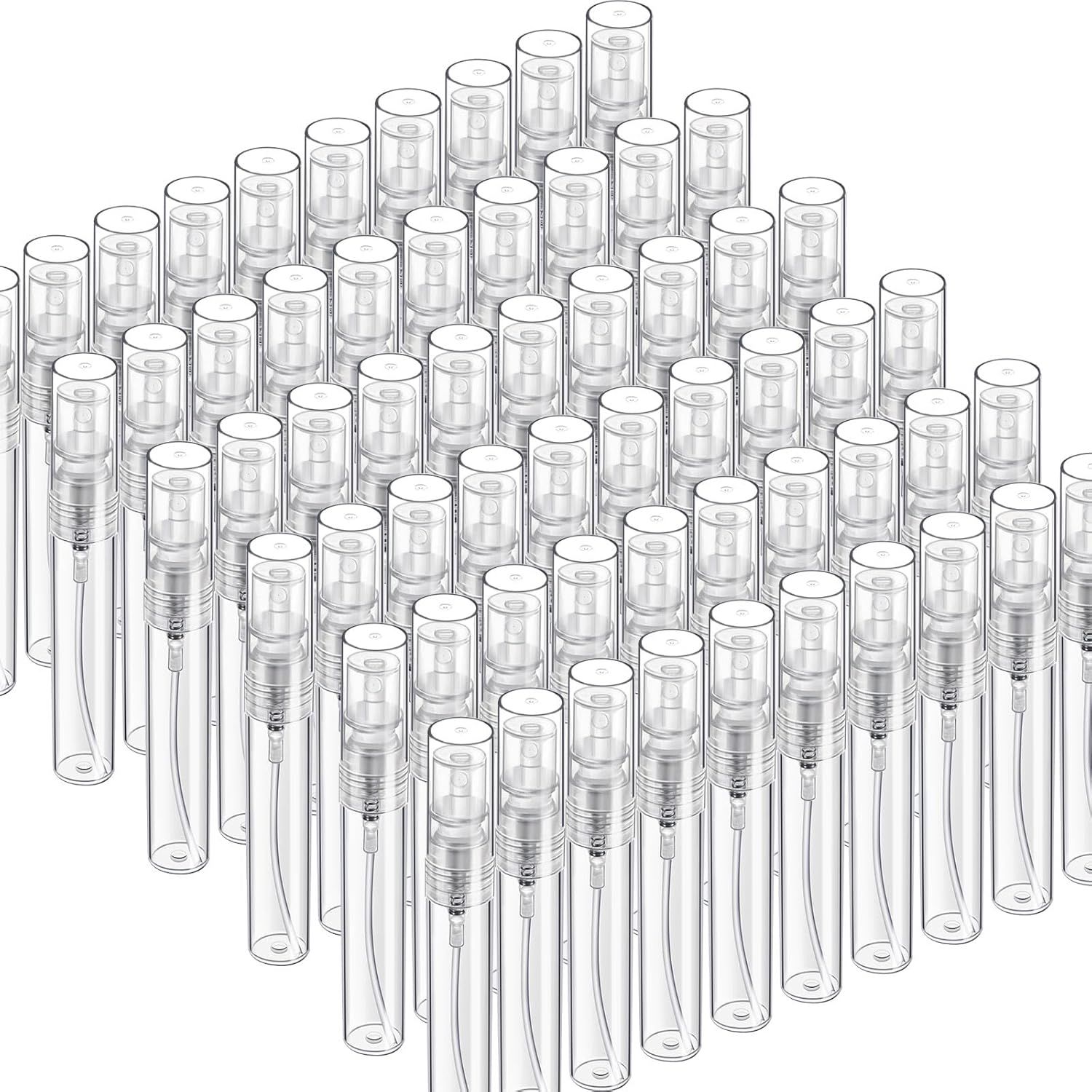 60PCS 5ml Mini Spray Bottle, Mini Clear Plastic Spray Bottle Empty, ine Mist Reillable Mini Perume Bottle, Perume Atomizer, Small Empty Sample Containers, Plastic Portable Travel Bottle - Image 1