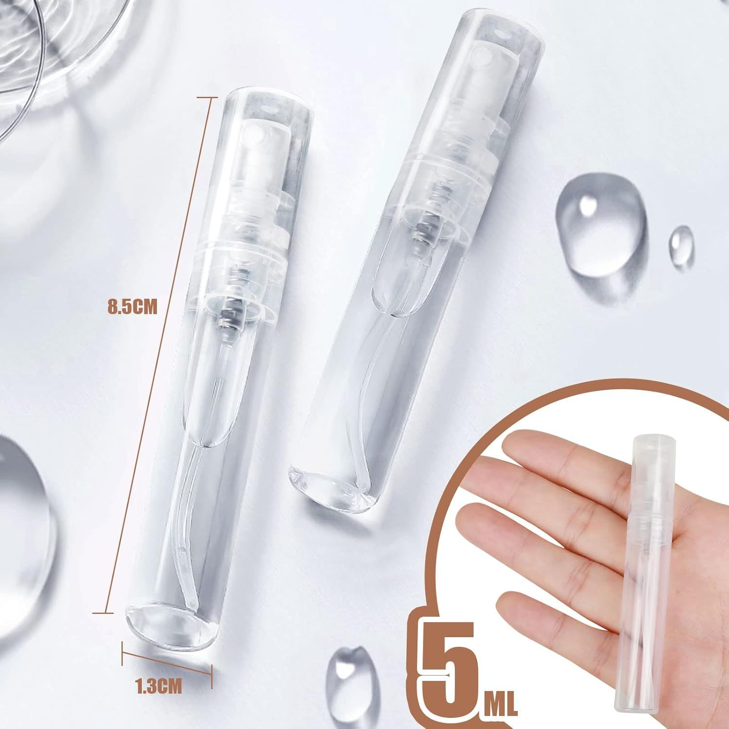 60PCS 5ml Mini Spray Bottle, Mini Clear Plastic Spray Bottle Empty, ine Mist Reillable Mini Perume Bottle, Perume Atomizer, Small Empty Sample Containers, Plastic Portable Travel Bottle - Image 2